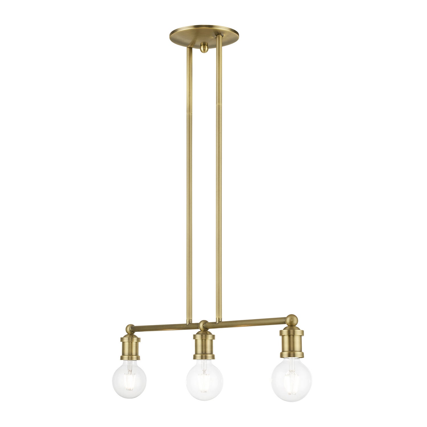 Livex Lighting - 47163-01 - Three Light Linear Chandelier - Lansdale - Antique Brass