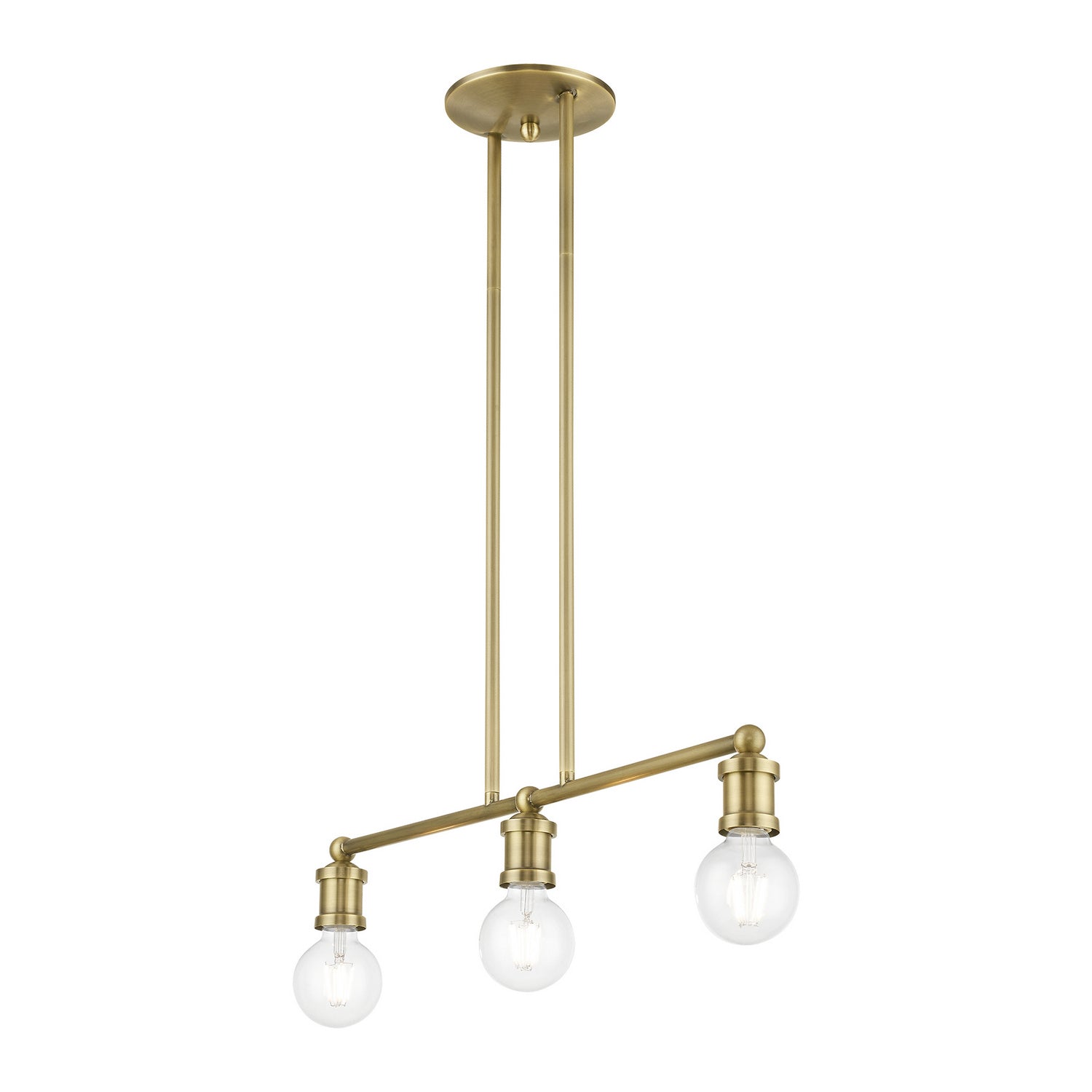 Livex Lighting - 47163-01 - Three Light Linear Chandelier - Lansdale - Antique Brass