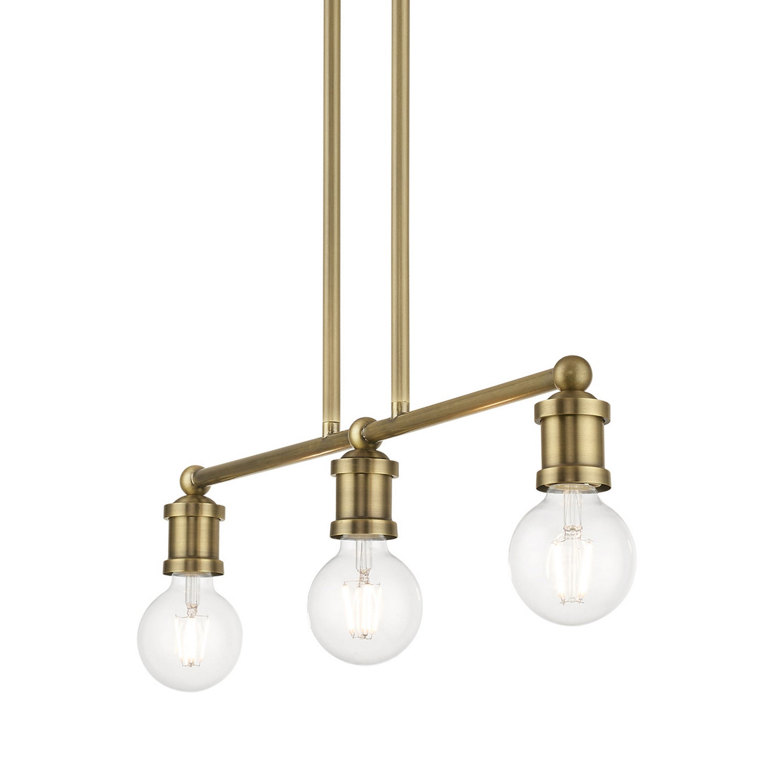 Livex Lighting - 47163-01 - Three Light Linear Chandelier - Lansdale - Antique Brass