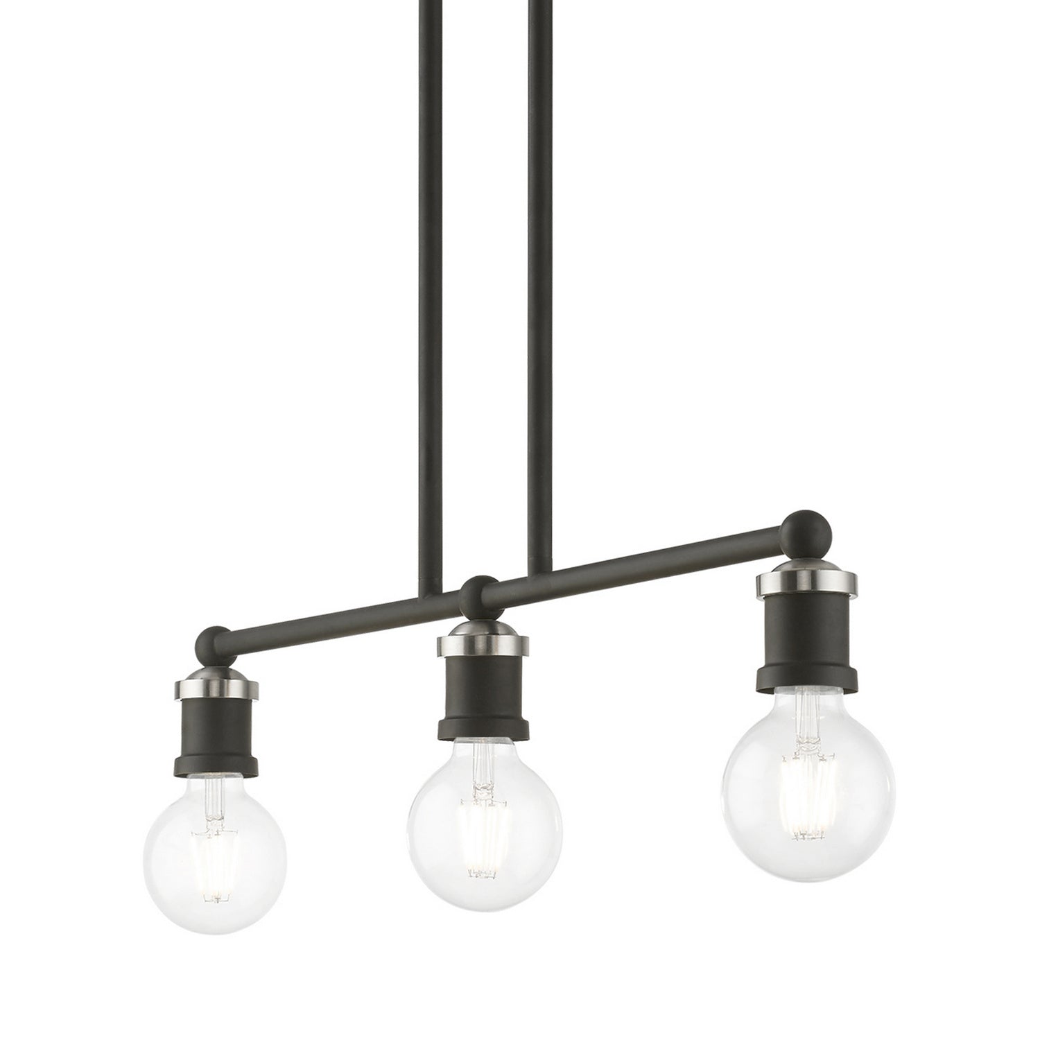 Livex Lighting - 47163-04 - Three Light Linear Chandelier - Lansdale - Black w/Brushed Nickel
