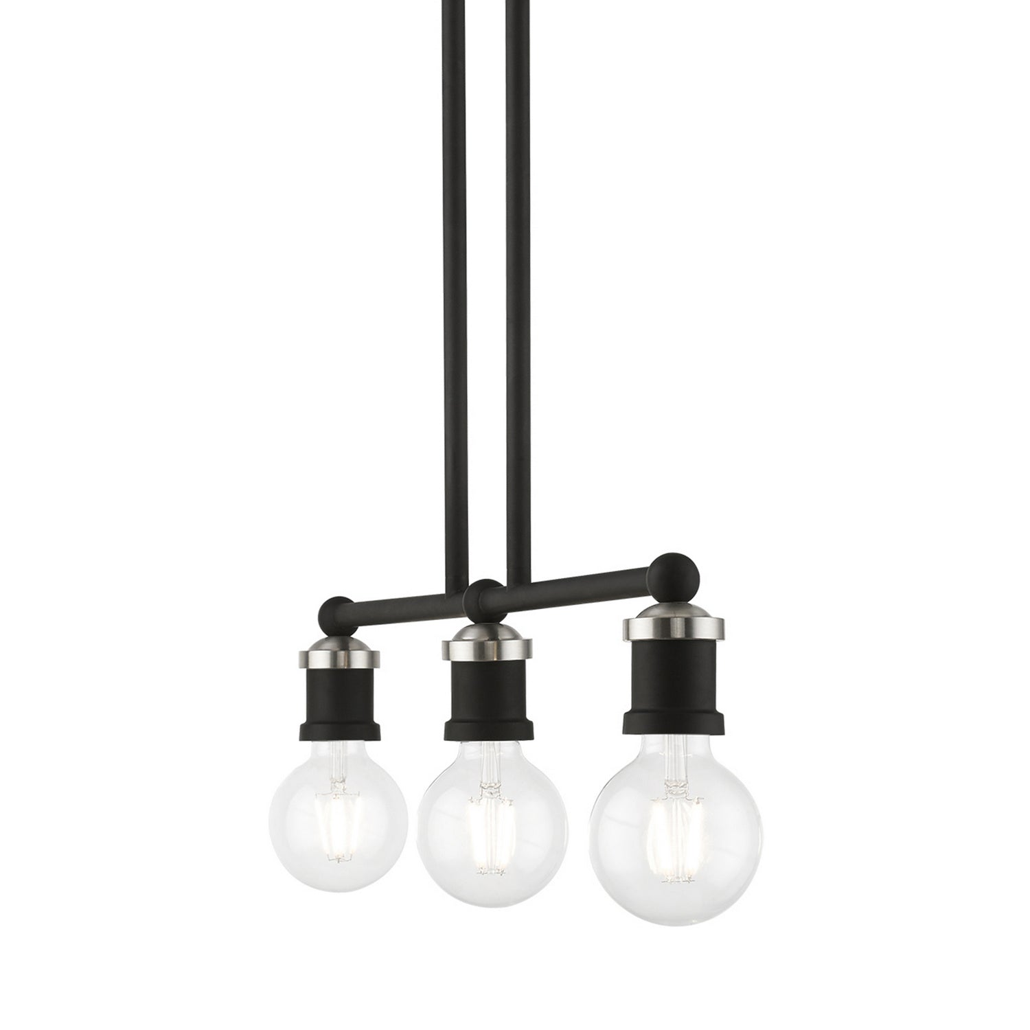 Livex Lighting - 47163-04 - Three Light Linear Chandelier - Lansdale - Black w/Brushed Nickel