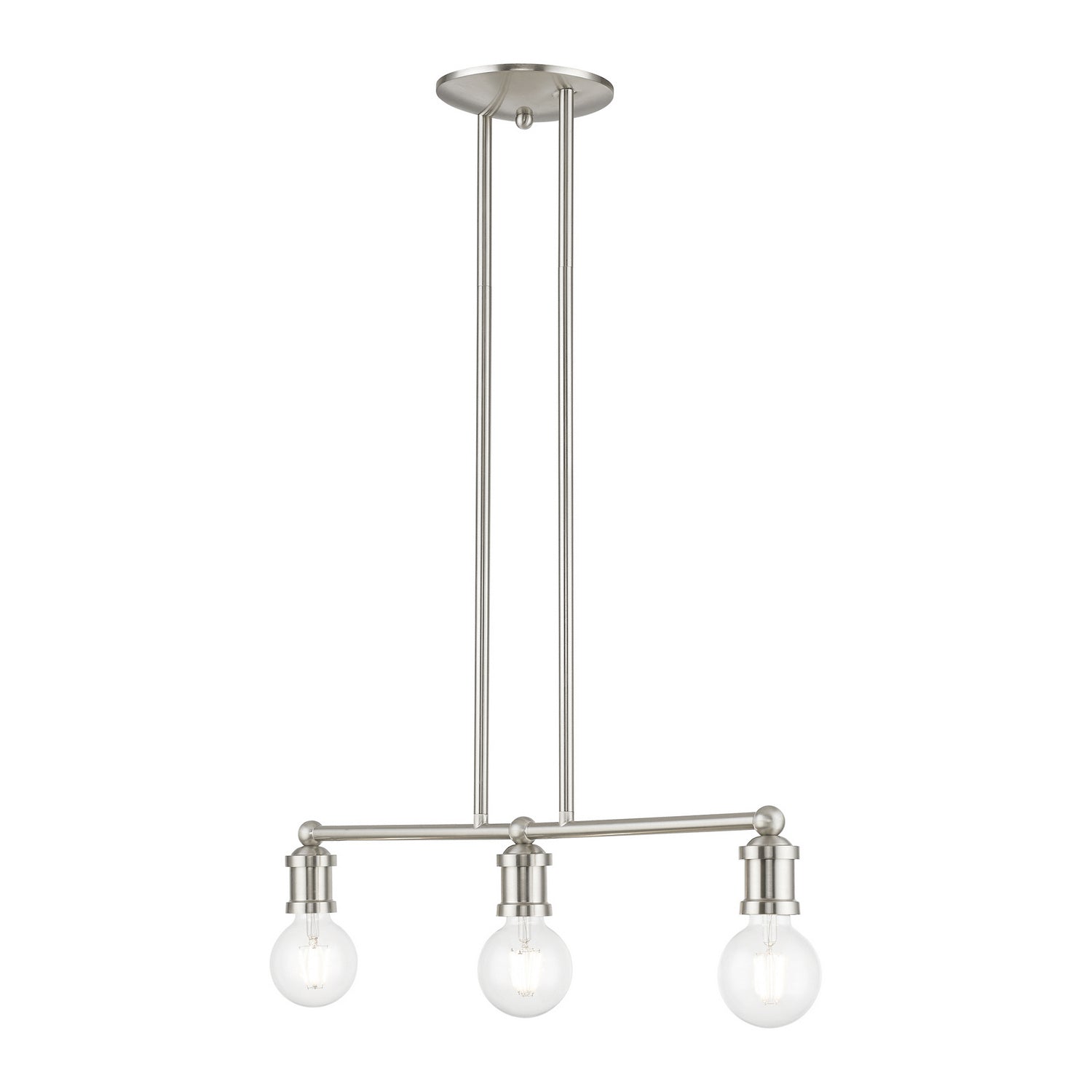 Livex Lighting - 47163-91 - Three Light Linear Chandelier - Lansdale - Brushed Nickel