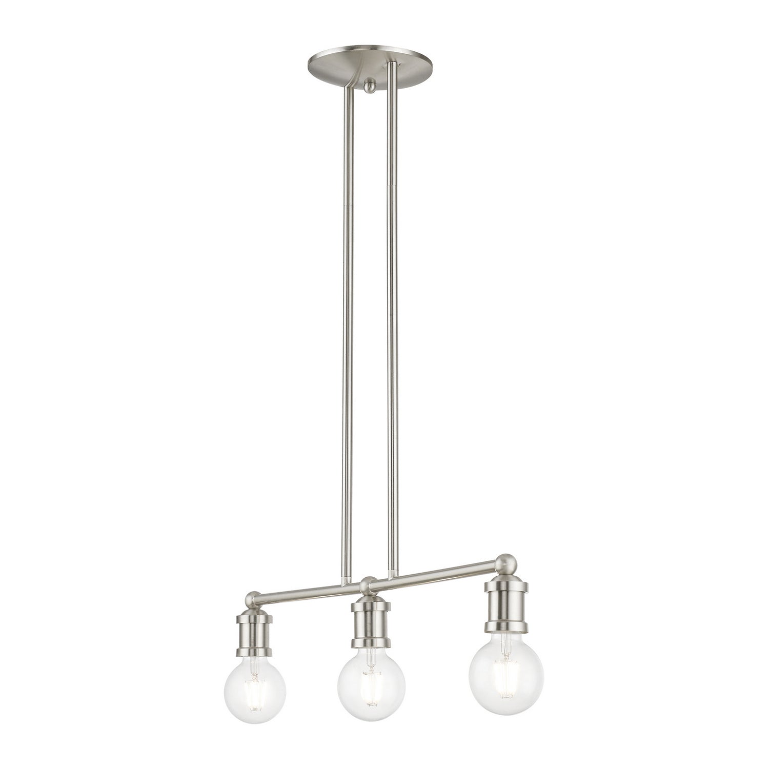 Livex Lighting - 47163-91 - Three Light Linear Chandelier - Lansdale - Brushed Nickel