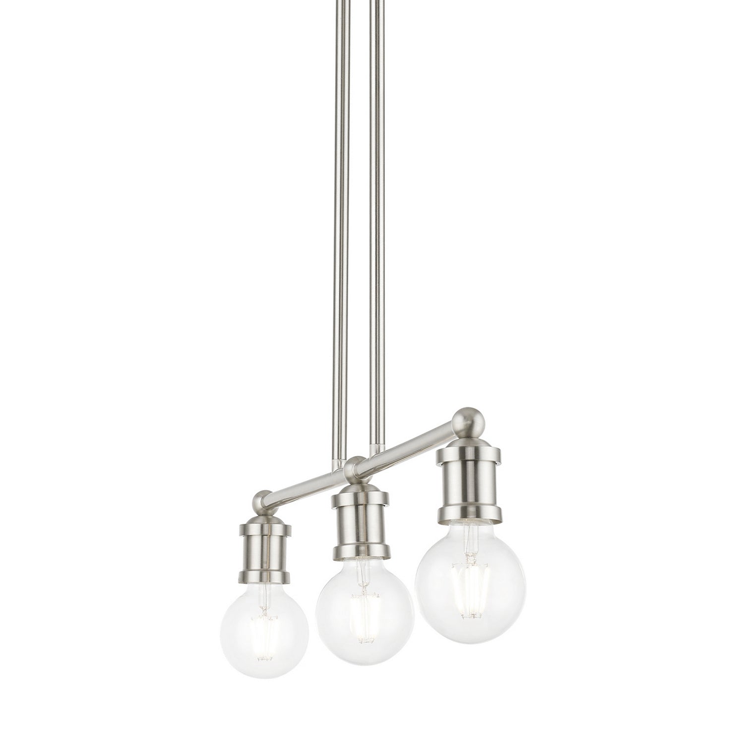 Livex Lighting - 47163-91 - Three Light Linear Chandelier - Lansdale - Brushed Nickel