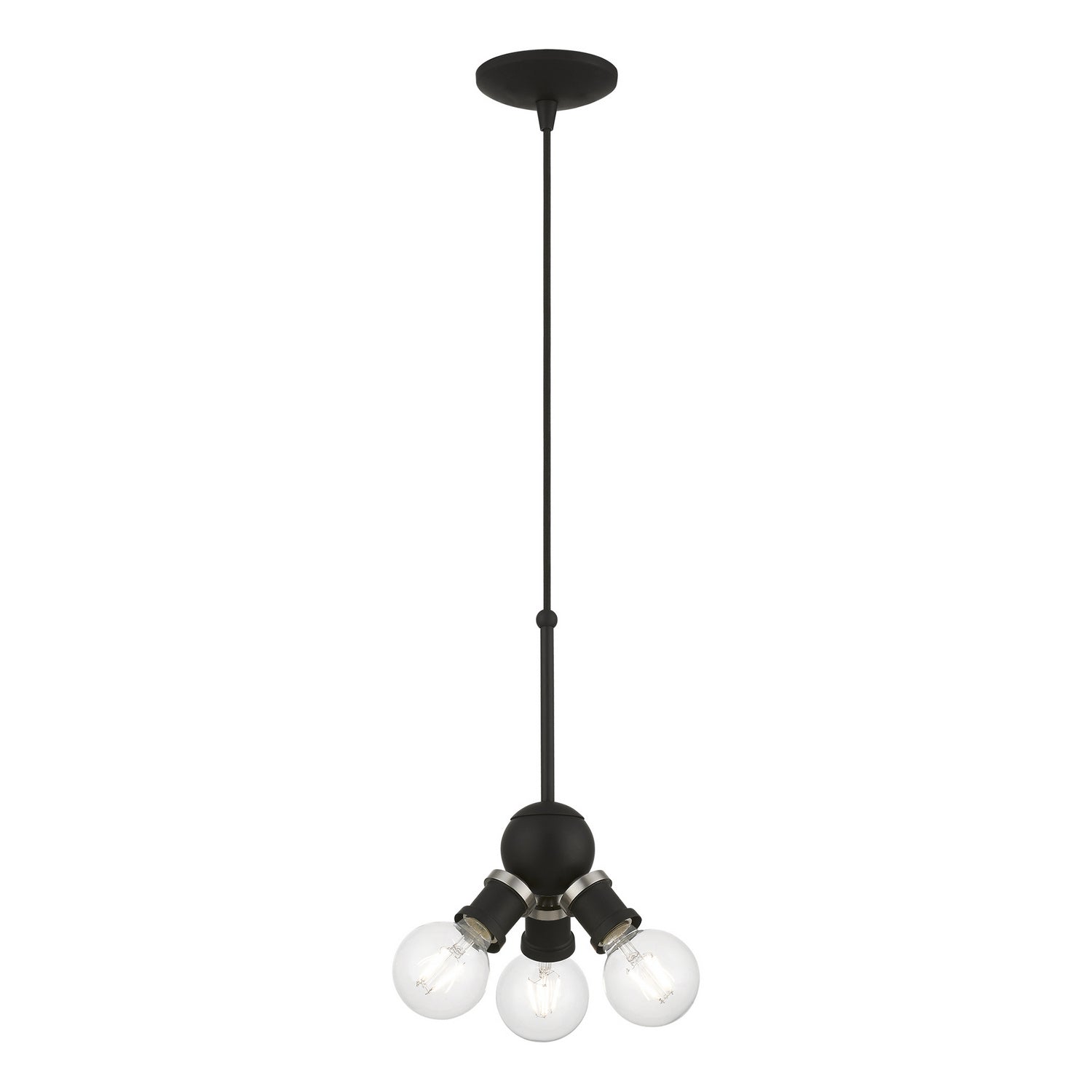 Livex Lighting - 47164-04 - Three Light Pendant - Lansdale - Black w/Brushed Nickel