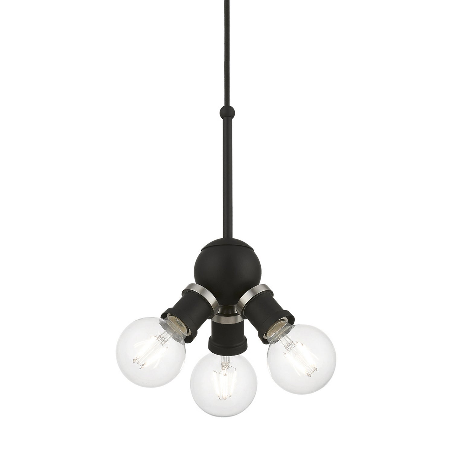 Livex Lighting - 47164-04 - Three Light Pendant - Lansdale - Black w/Brushed Nickel