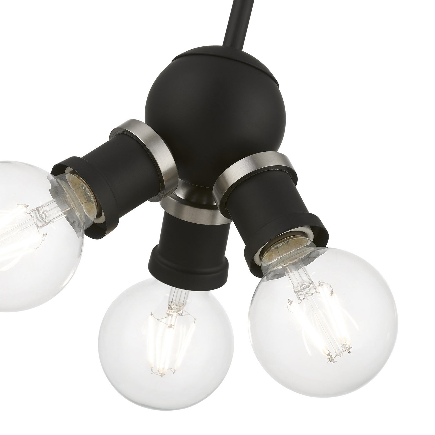 Livex Lighting - 47164-04 - Three Light Pendant - Lansdale - Black w/Brushed Nickel