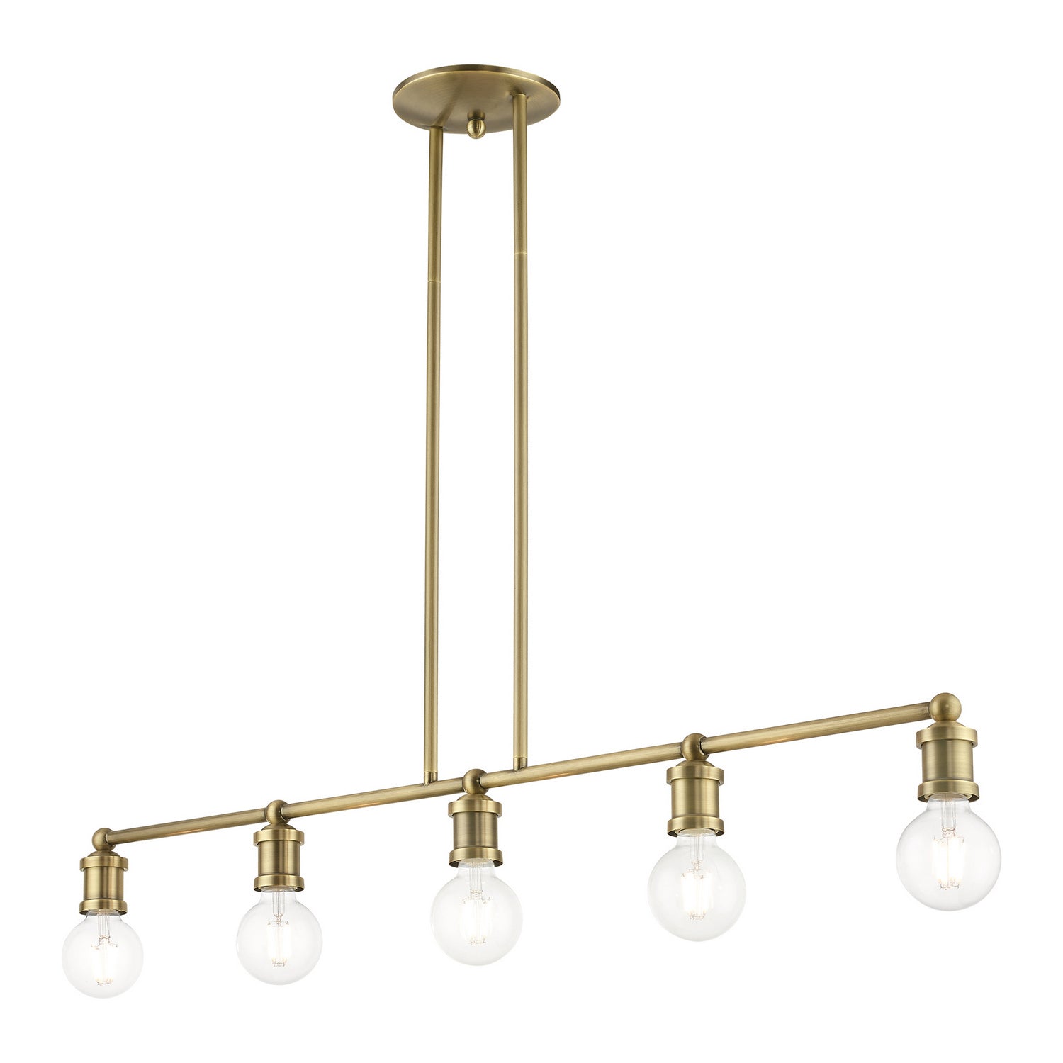 Livex Lighting - 47165-01 - Five Light Linear Chandelier - Lansdale - Antique Brass