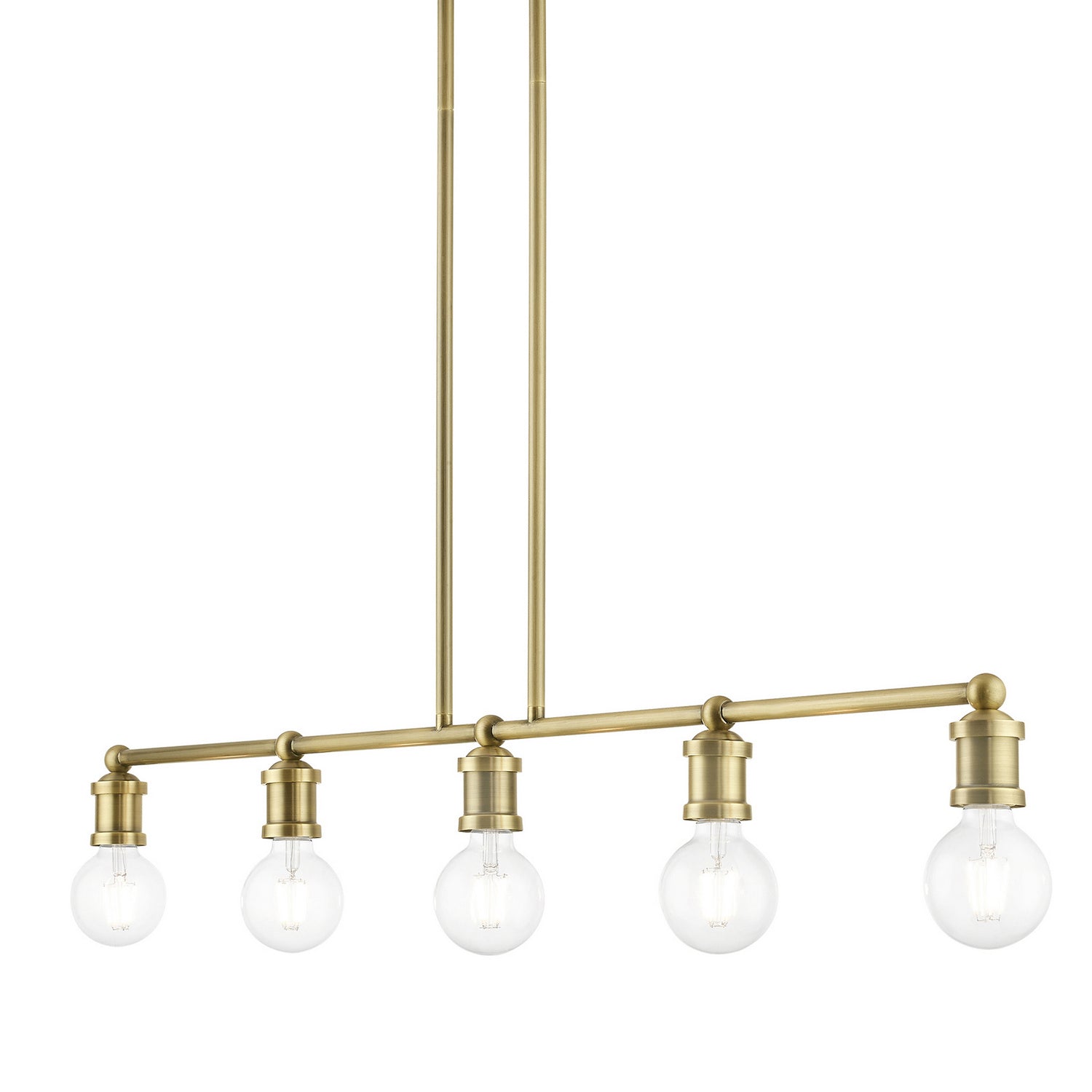 Livex Lighting - 47165-01 - Five Light Linear Chandelier - Lansdale - Antique Brass