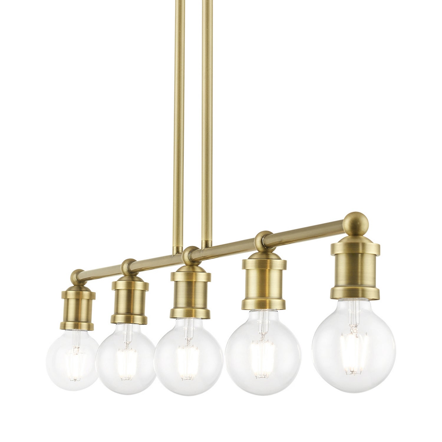 Livex Lighting - 47165-01 - Five Light Linear Chandelier - Lansdale - Antique Brass