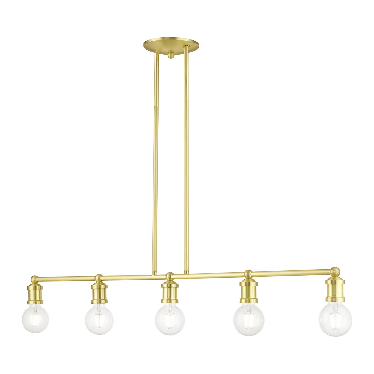 Livex Lighting - 47165-12 - Five Light Linear Chandelier - Lansdale - Satin Brass