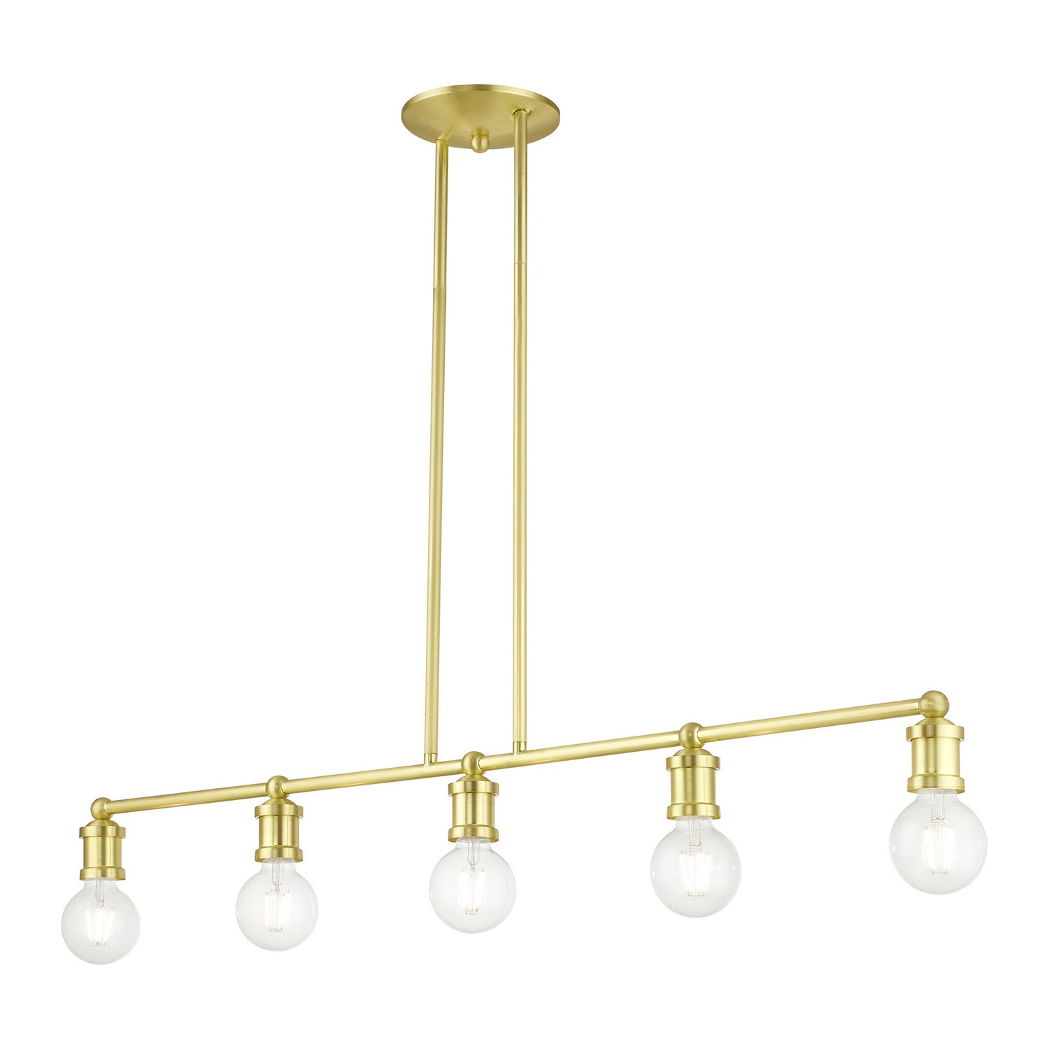 Livex Lighting - 47165-12 - Five Light Linear Chandelier - Lansdale - Satin Brass