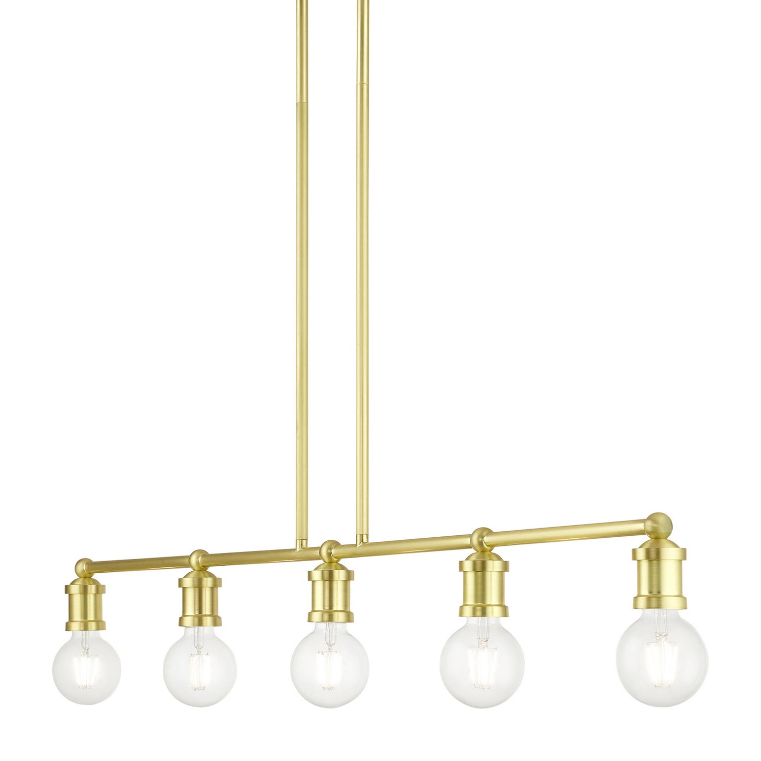 Livex Lighting - 47165-12 - Five Light Linear Chandelier - Lansdale - Satin Brass