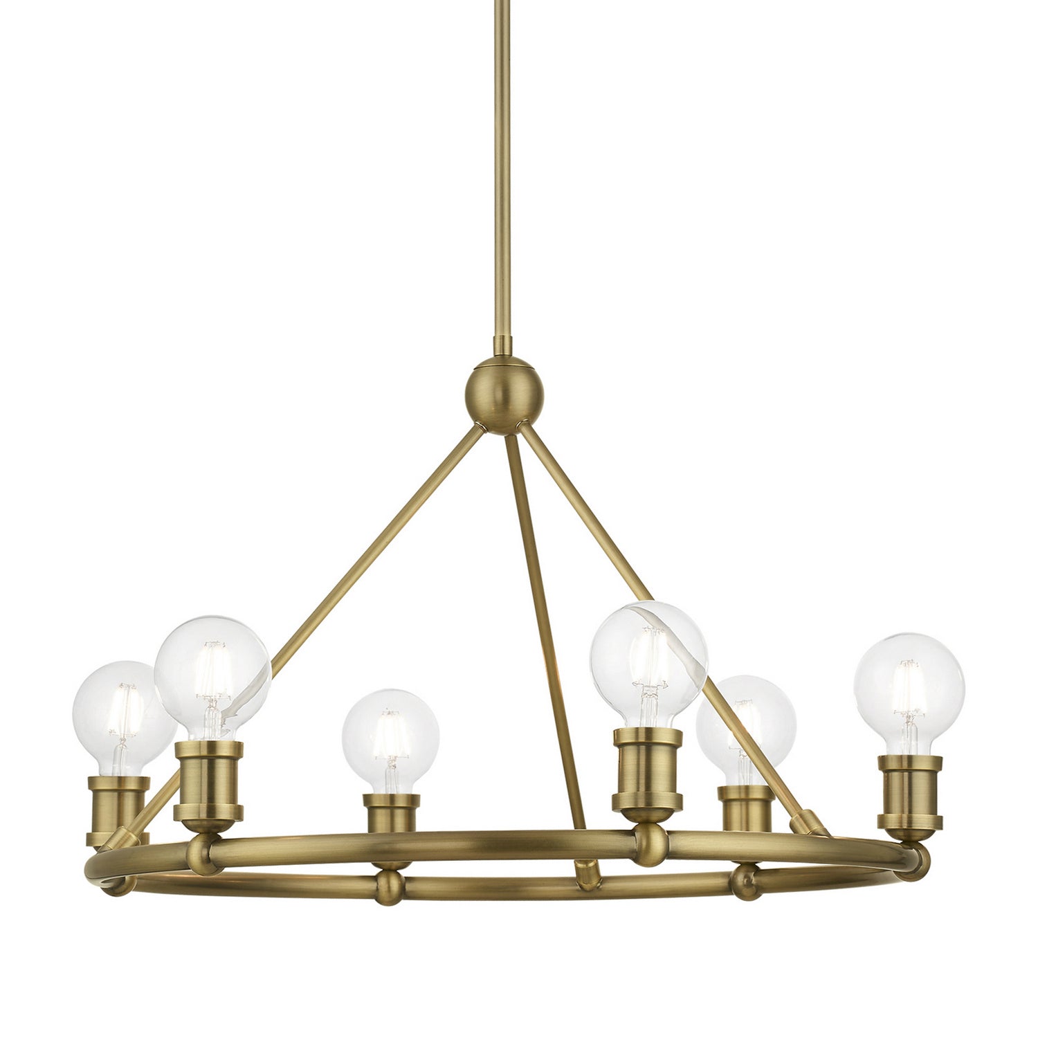 Livex Lighting - 47166-01 - Six Light Chandelier - Lansdale - Antique Brass