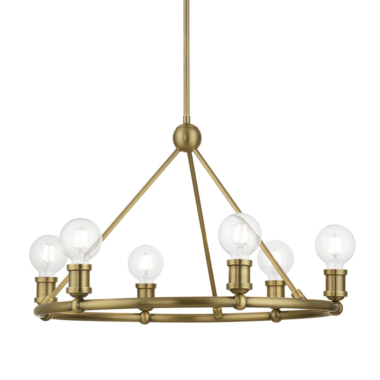 Livex Lighting - 47166-01 - Six Light Chandelier - Lansdale - Antique Brass
