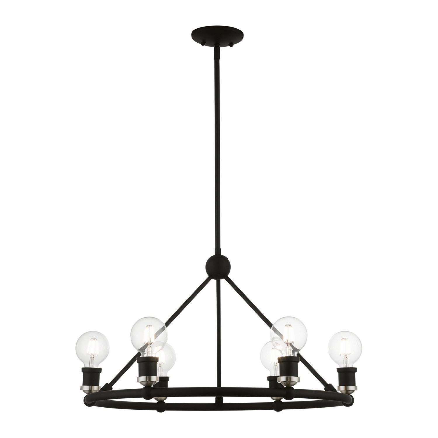 Livex Lighting - 47166-04 - Six Light Chandelier - Lansdale - Black w/Brushed Nickel