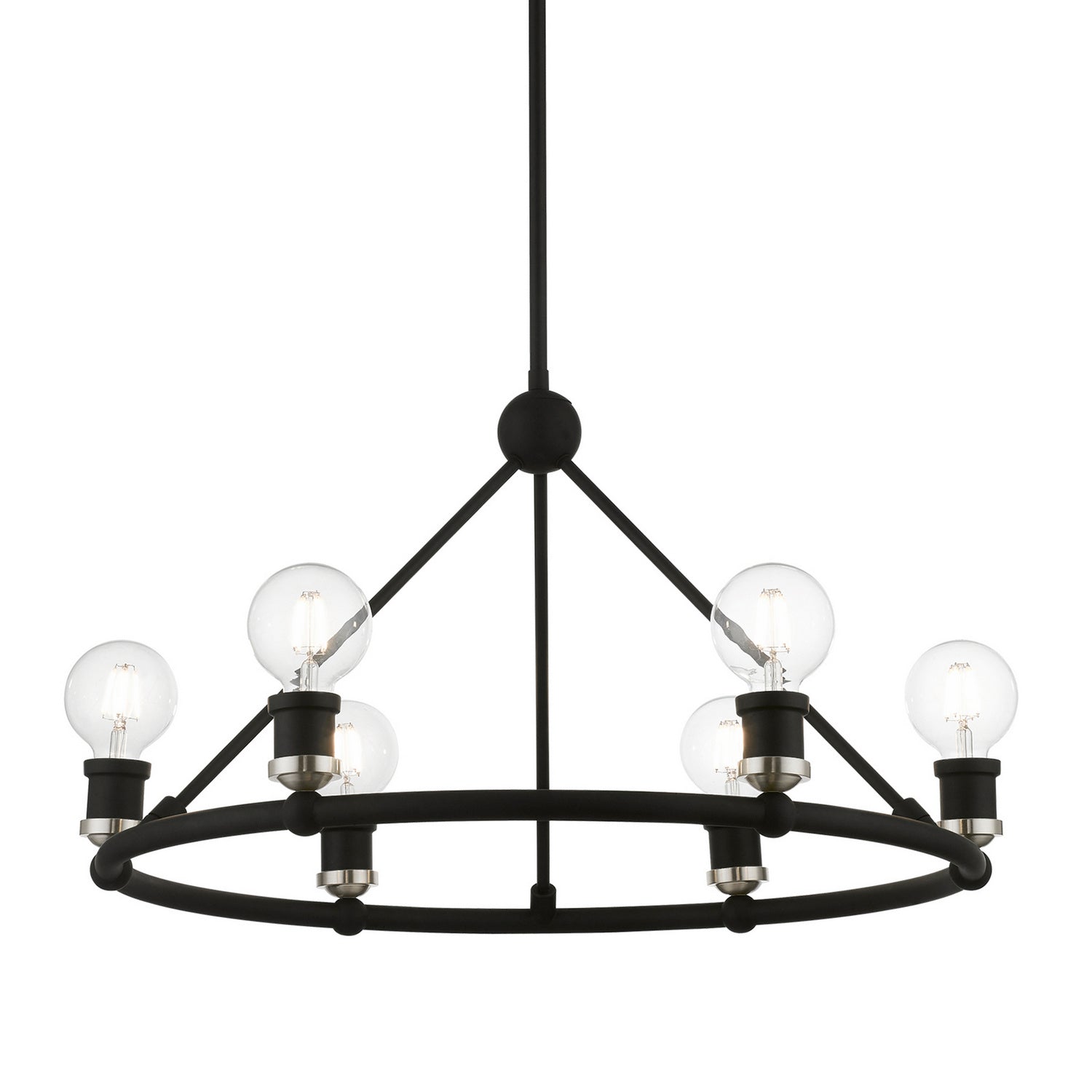 Livex Lighting - 47166-04 - Six Light Chandelier - Lansdale - Black w/Brushed Nickel