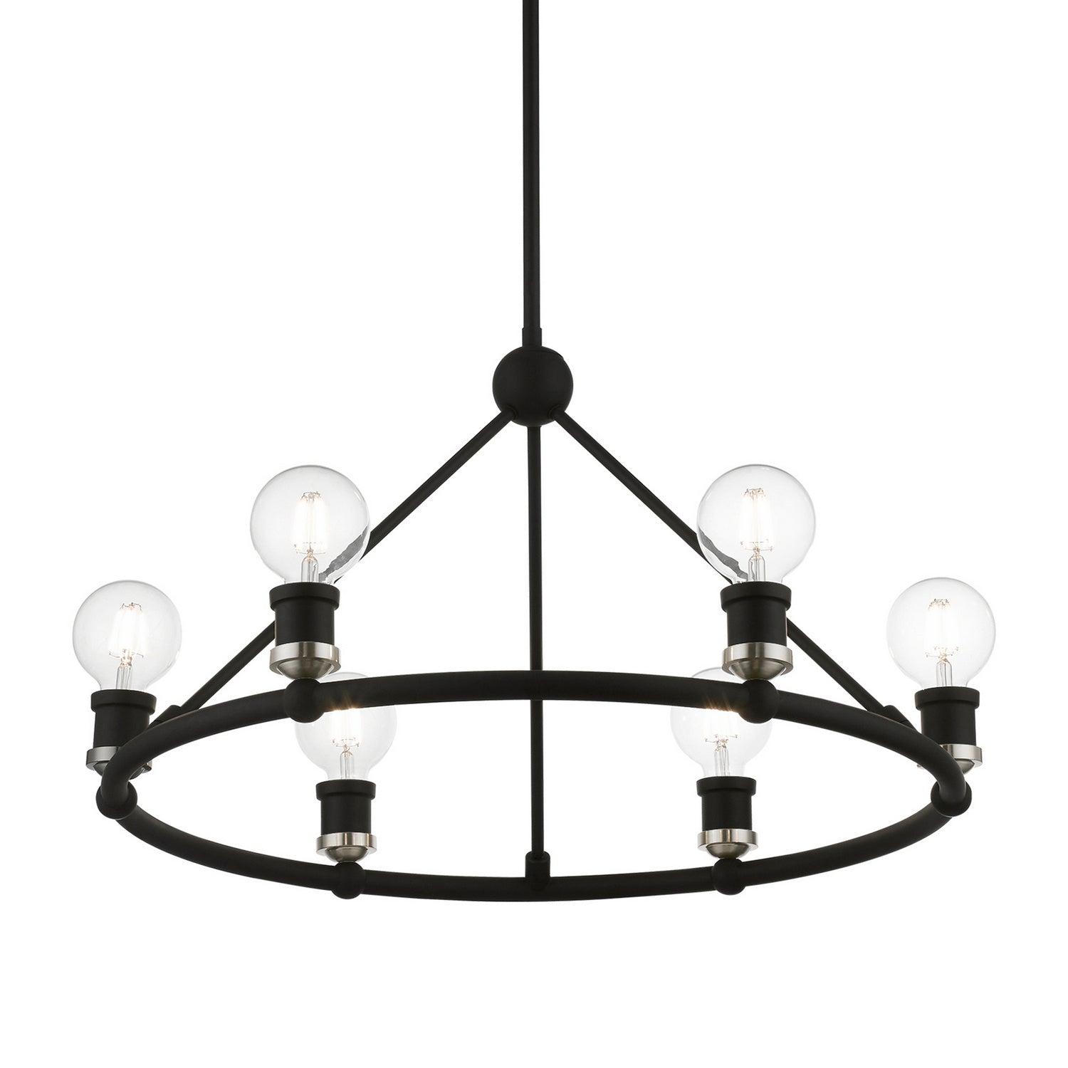 Livex Lighting - 47166-04 - Six Light Chandelier - Lansdale - Black w/Brushed Nickel