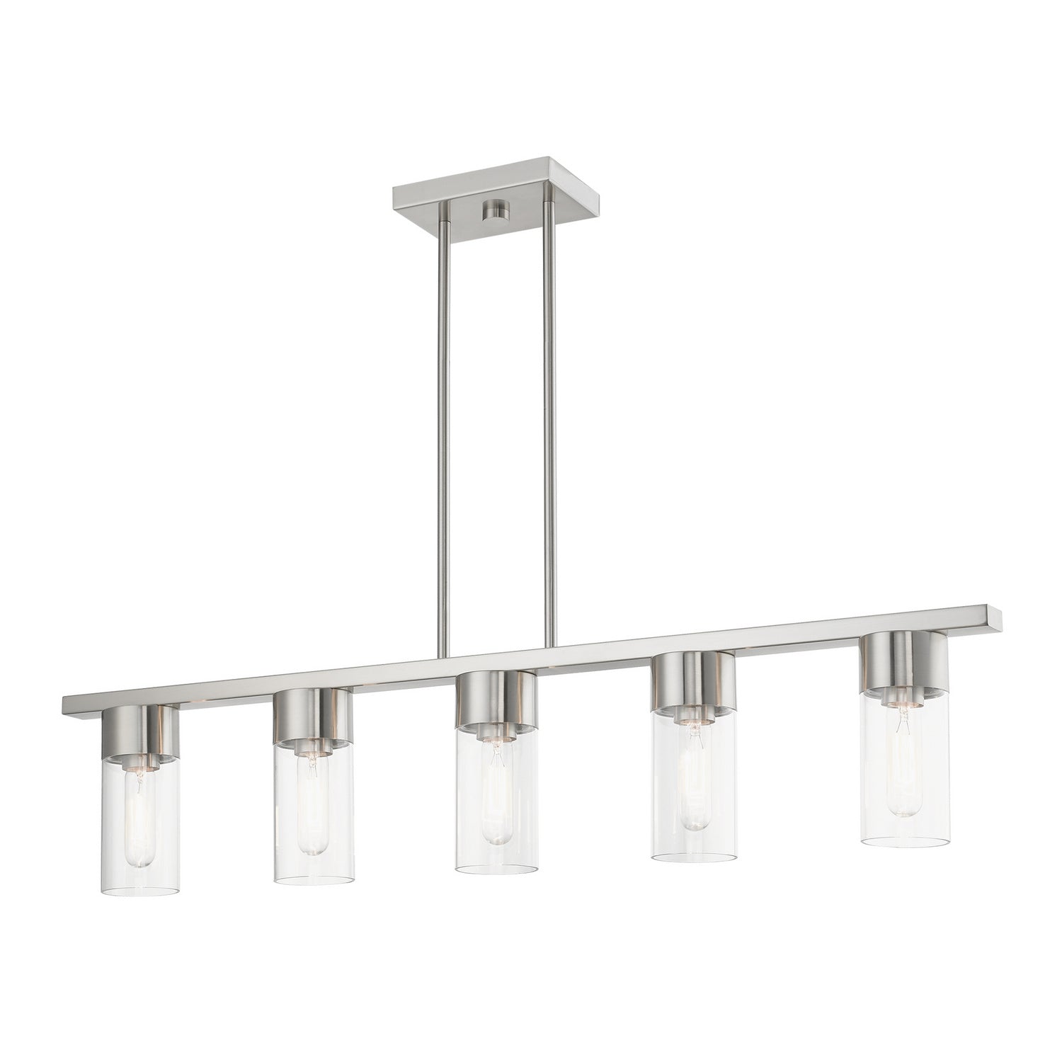 Livex Lighting - 48765-91 - Five Light Linear Chandelier - Carson - Brushed Nickel