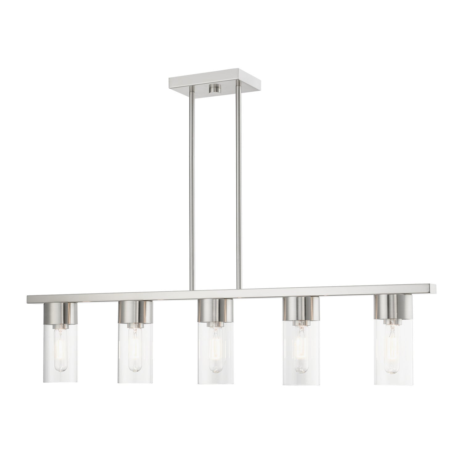 Livex Lighting - 48765-91 - Five Light Linear Chandelier - Carson - Brushed Nickel