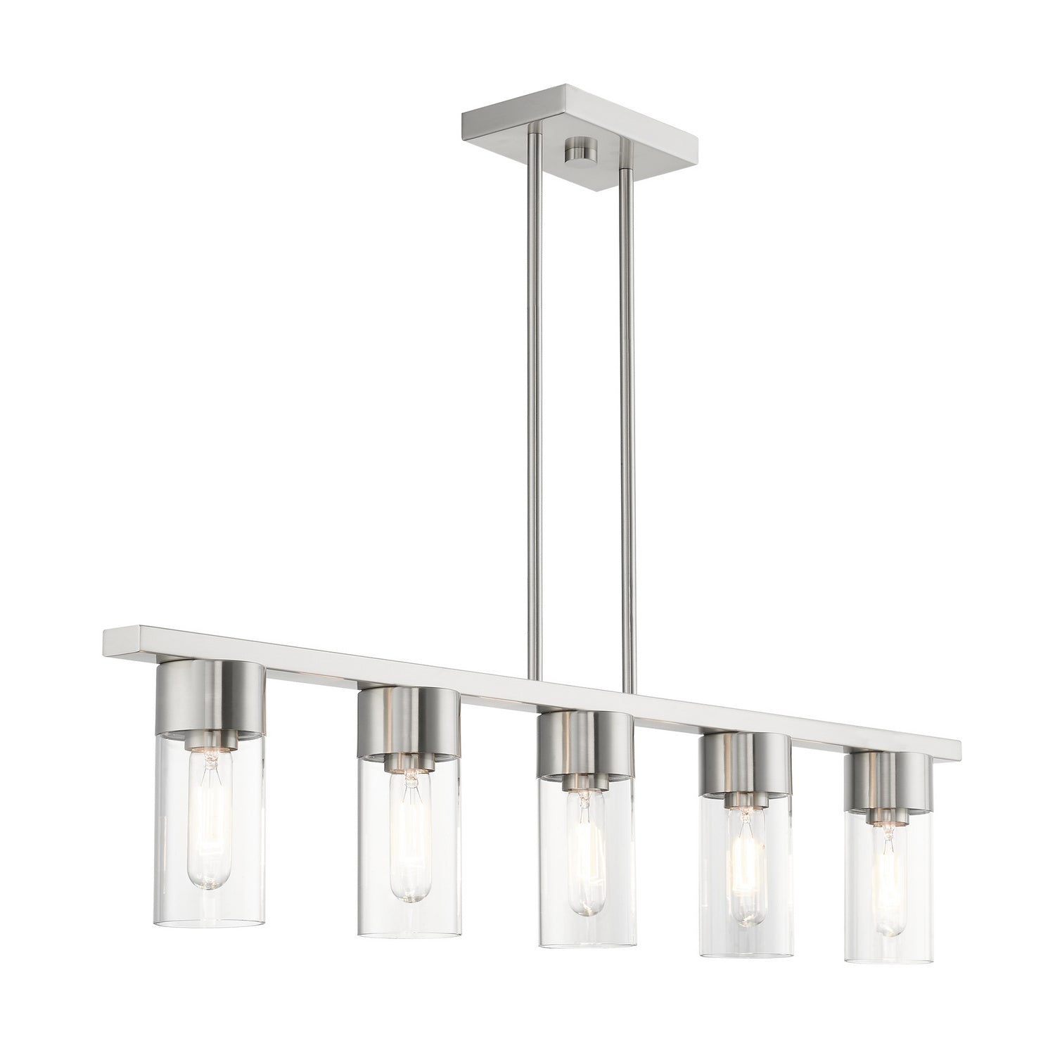 Livex Lighting - 48765-91 - Five Light Linear Chandelier - Carson - Brushed Nickel