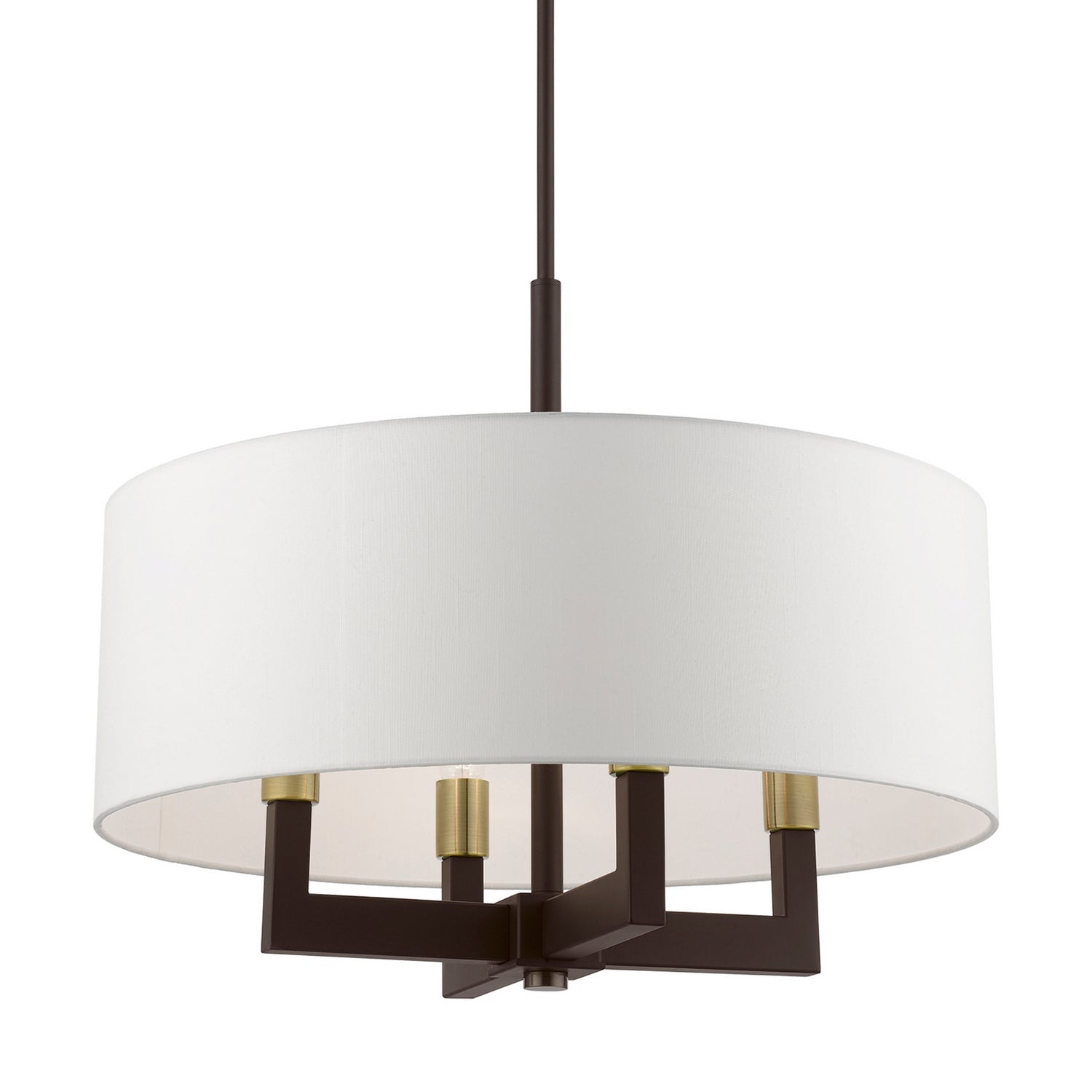 Livex Lighting - 48786-07 - Four Light Chandelier - Cresthaven - Bronze w/Antique Brass