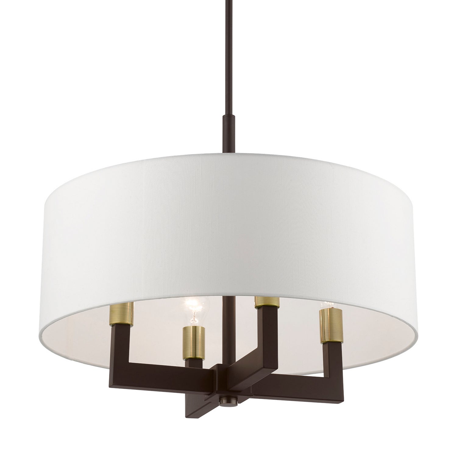 Livex Lighting - 48786-07 - Four Light Chandelier - Cresthaven - Bronze w/Antique Brass