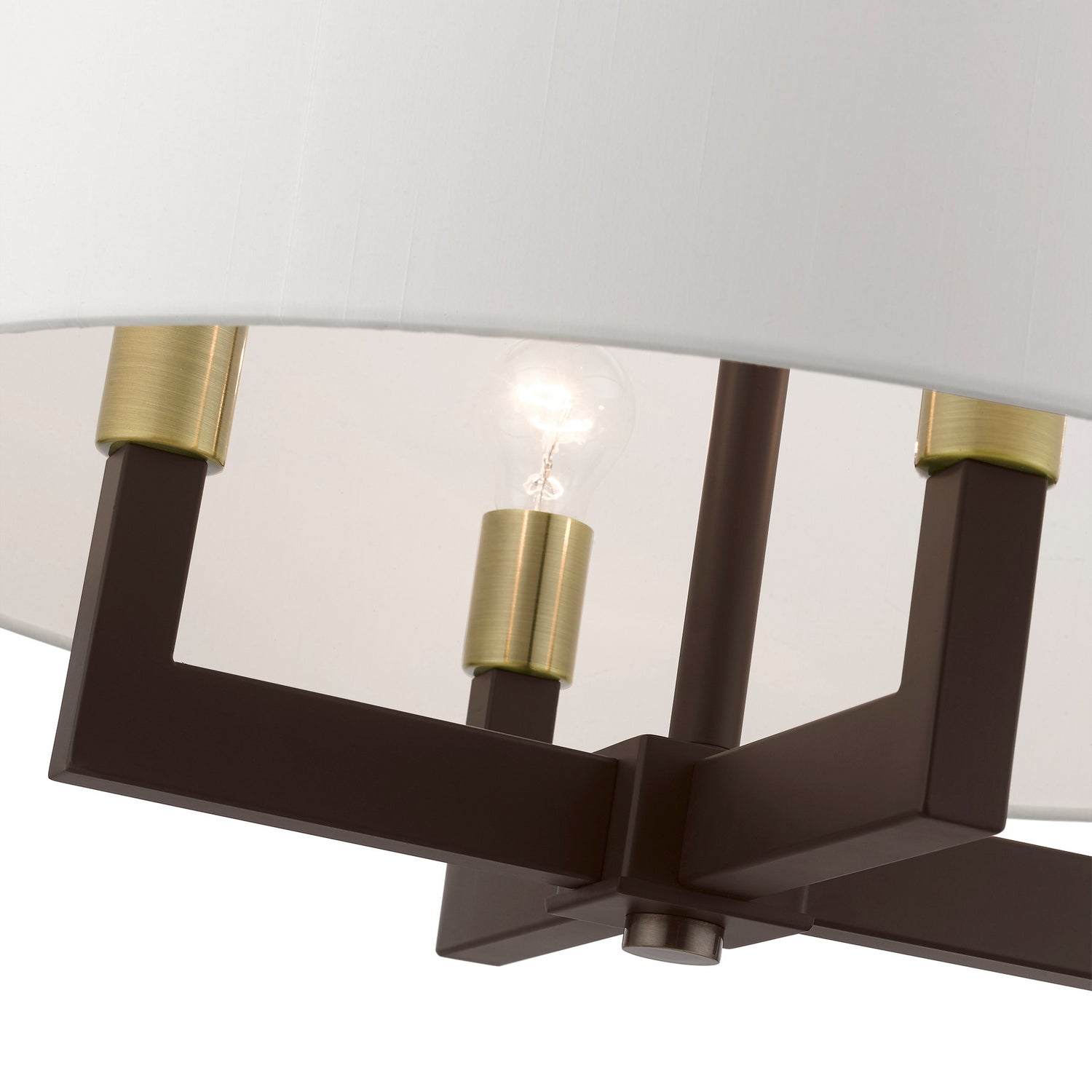 Livex Lighting - 48786-07 - Four Light Chandelier - Cresthaven - Bronze w/Antique Brass