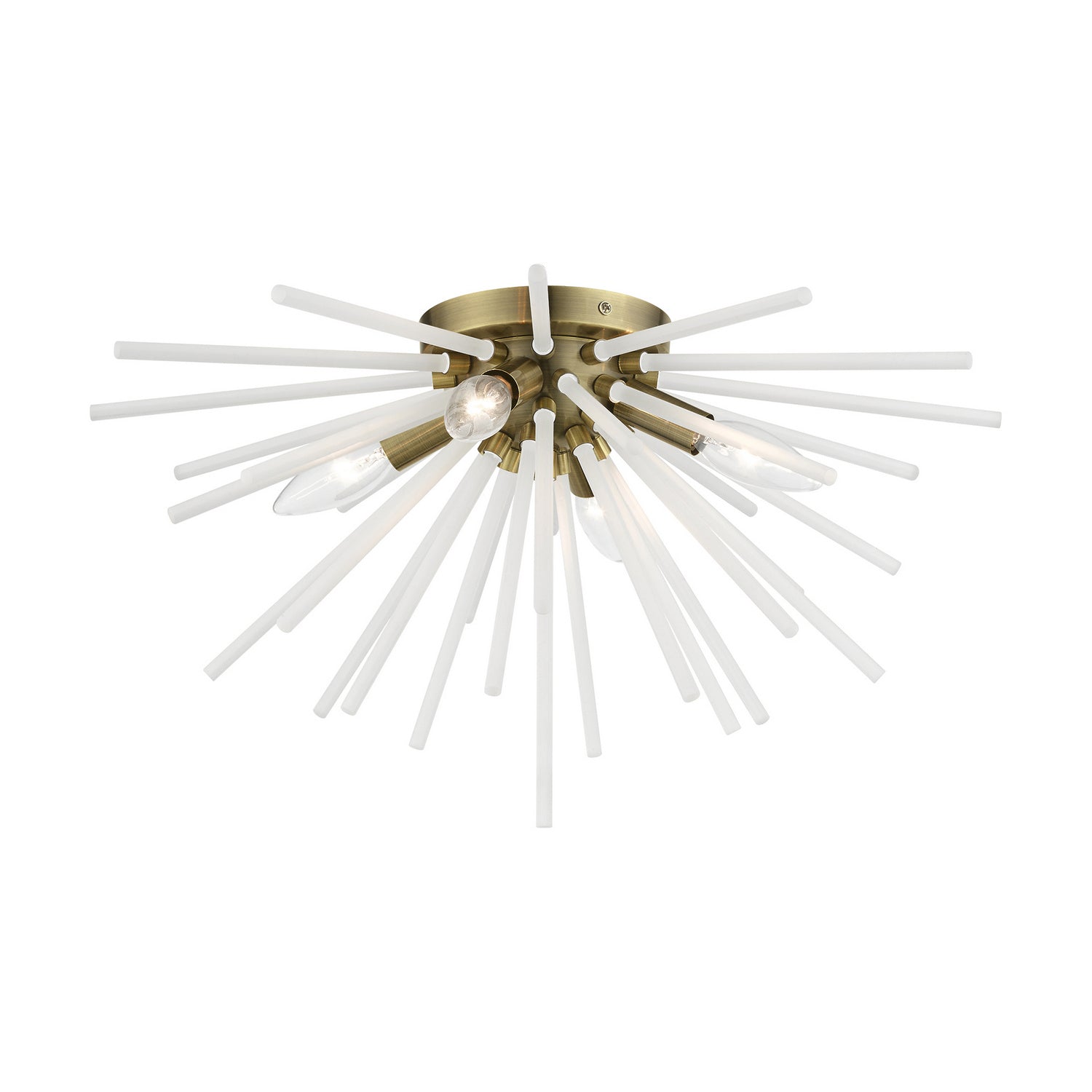 Livex Lighting - 48820-01 - Four Light Flush Mount - Uptown - Antique Brass