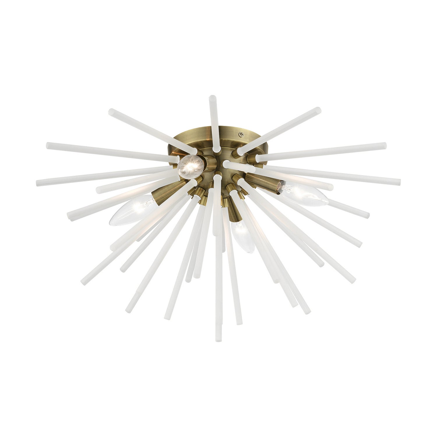 Livex Lighting - 48820-01 - Four Light Flush Mount - Uptown - Antique Brass