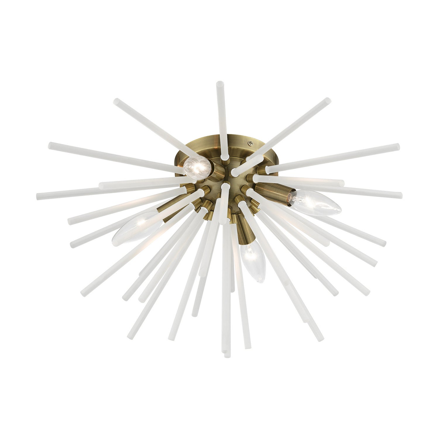 Livex Lighting - 48820-01 - Four Light Flush Mount - Uptown - Antique Brass
