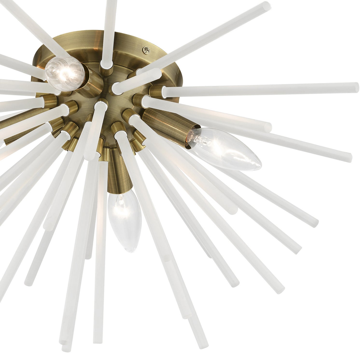 Livex Lighting - 48820-01 - Four Light Flush Mount - Uptown - Antique Brass