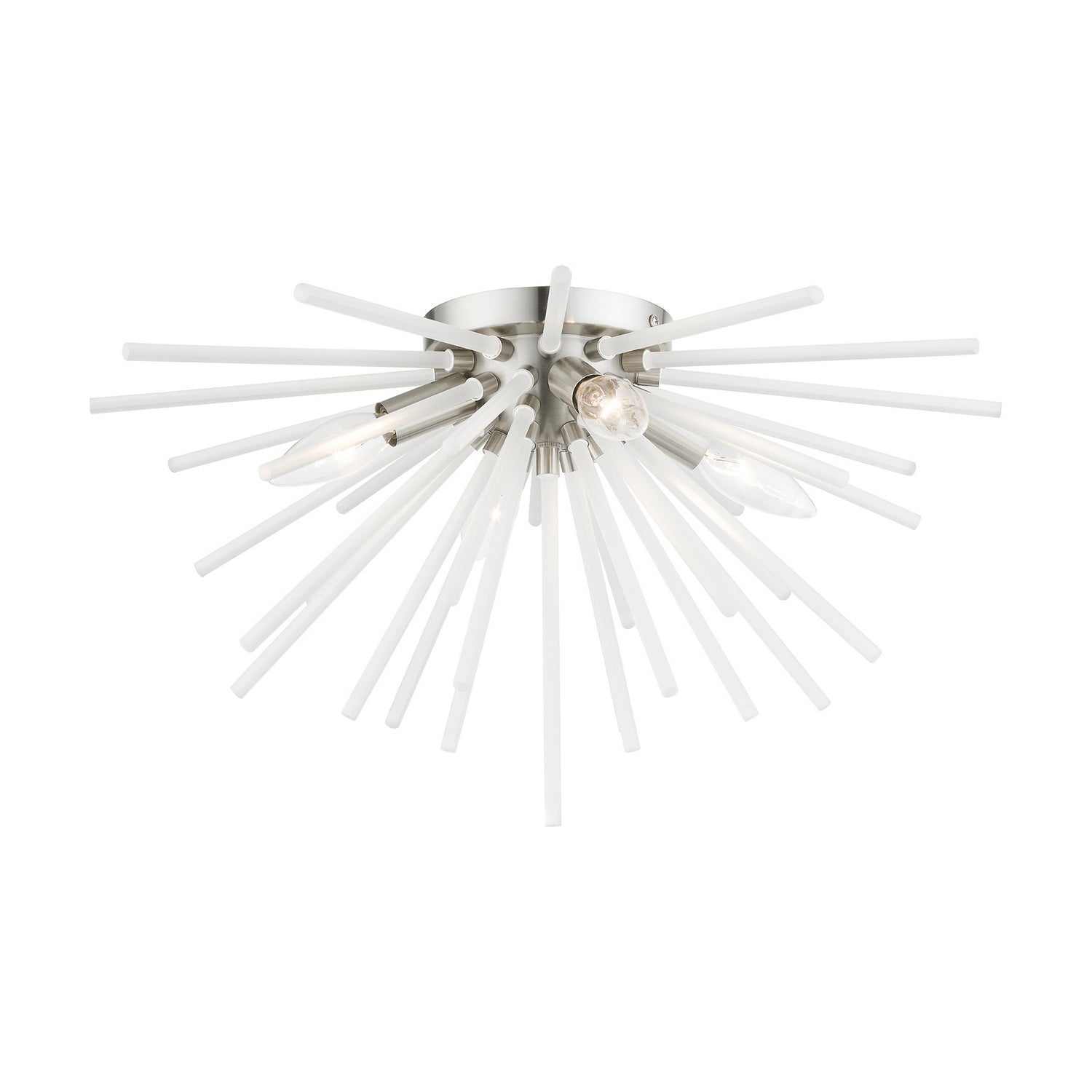 Livex Lighting - 48820-91 - Four Light Flush Mount - Uptown - Brushed Nickel