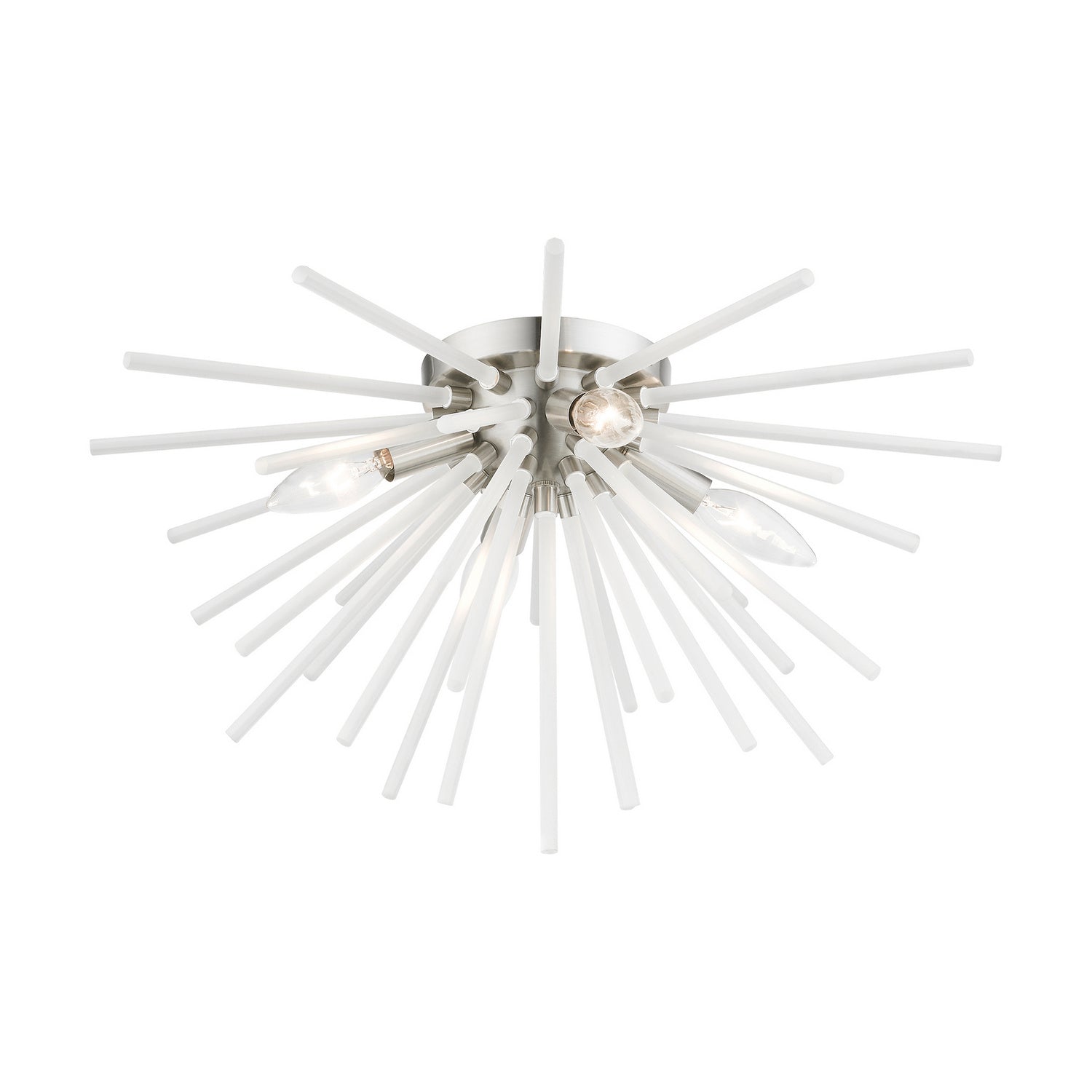 Livex Lighting - 48820-91 - Four Light Flush Mount - Uptown - Brushed Nickel