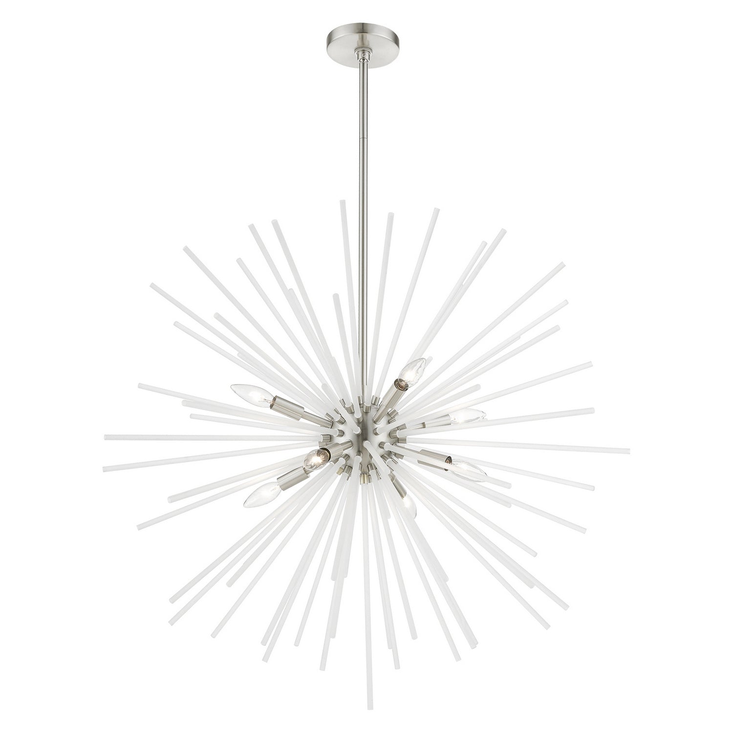 Livex Lighting - 48828-91 - Eight Light Foyer Chandelier - Uptown - Brushed Nickel