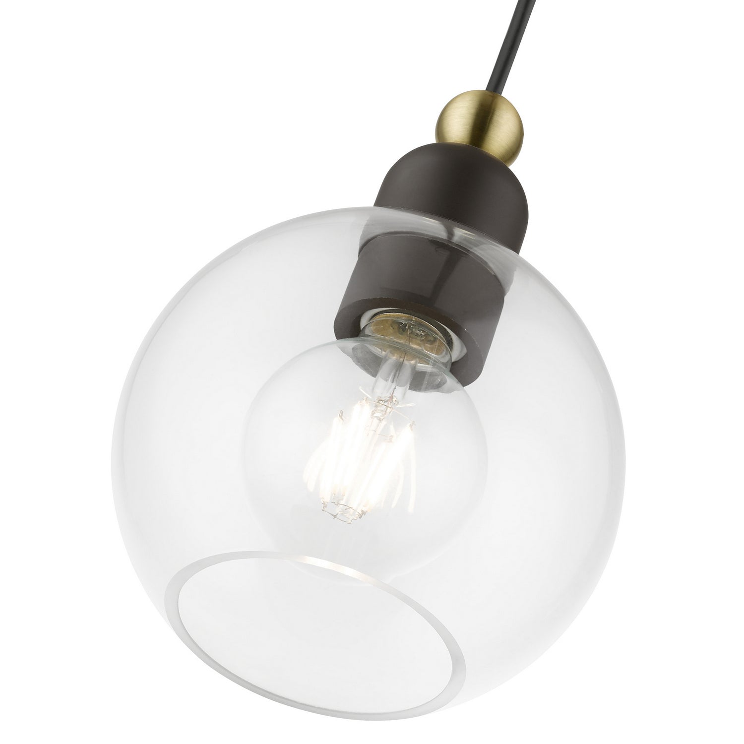 Livex Lighting - 48971-07 - One Light Mini Pendant - Downtown - Bronze w/Antique Brass