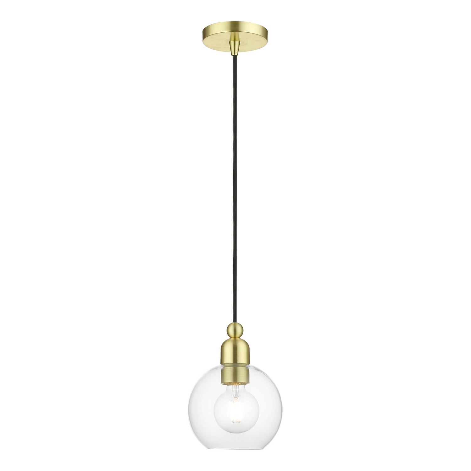 Livex Lighting - 48971-12 - One Light Mini Pendant - Downtown - Satin Brass