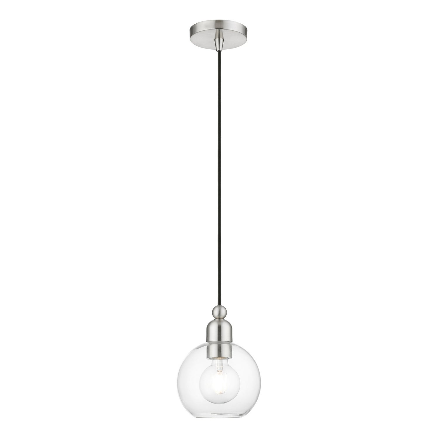 Livex Lighting - 48971-91 - One Light Mini Pendant - Downtown - Brushed Nickel