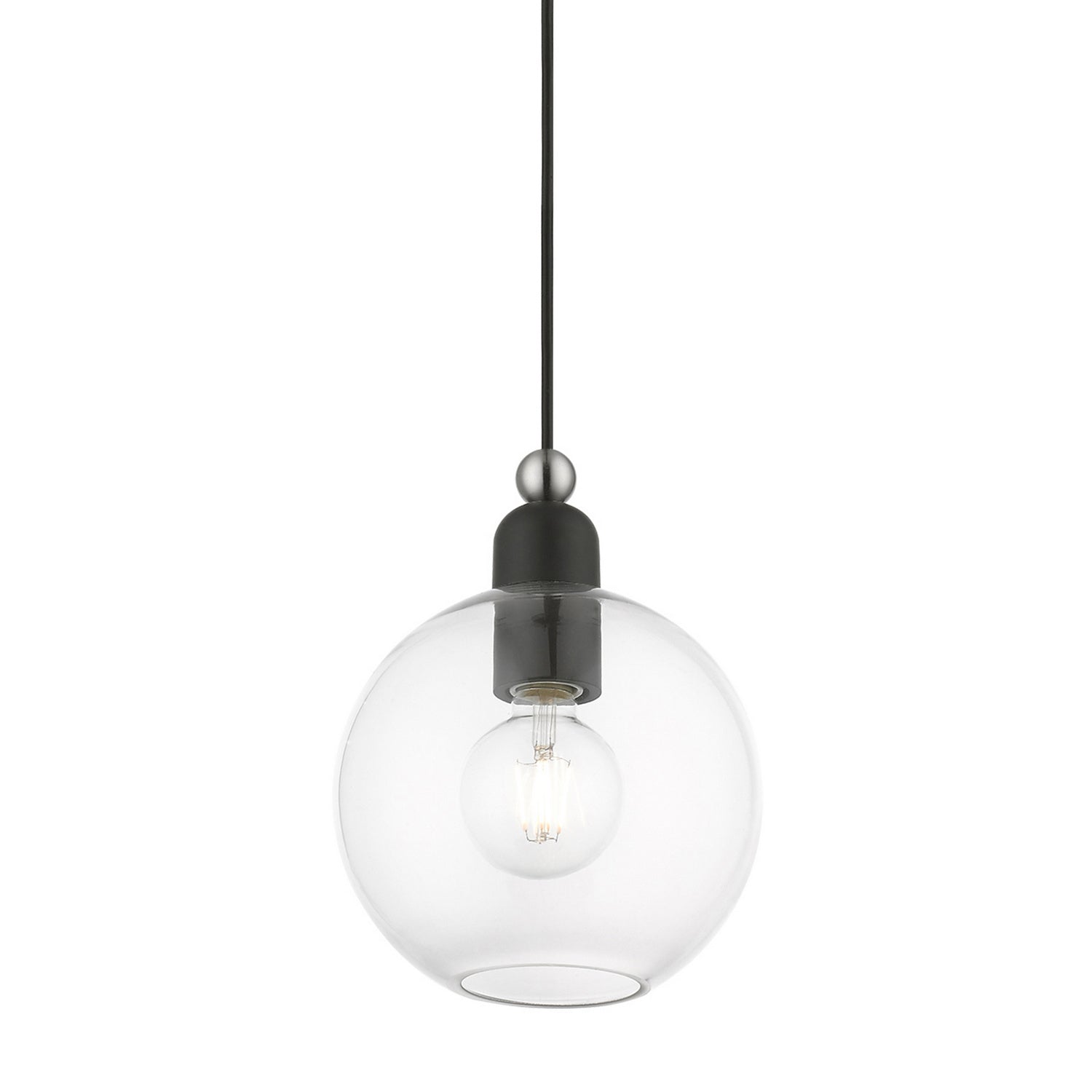 Livex Lighting - 48972-04 - One Light Pendant - Downtown - Black w/Brushed Nickel
