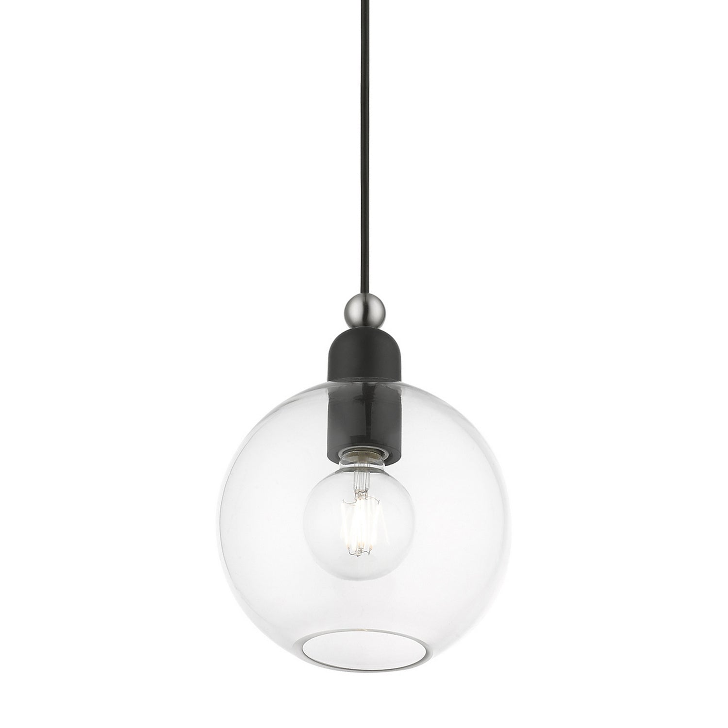 Livex Lighting - 48972-04 - One Light Pendant - Downtown - Black w/Brushed Nickel