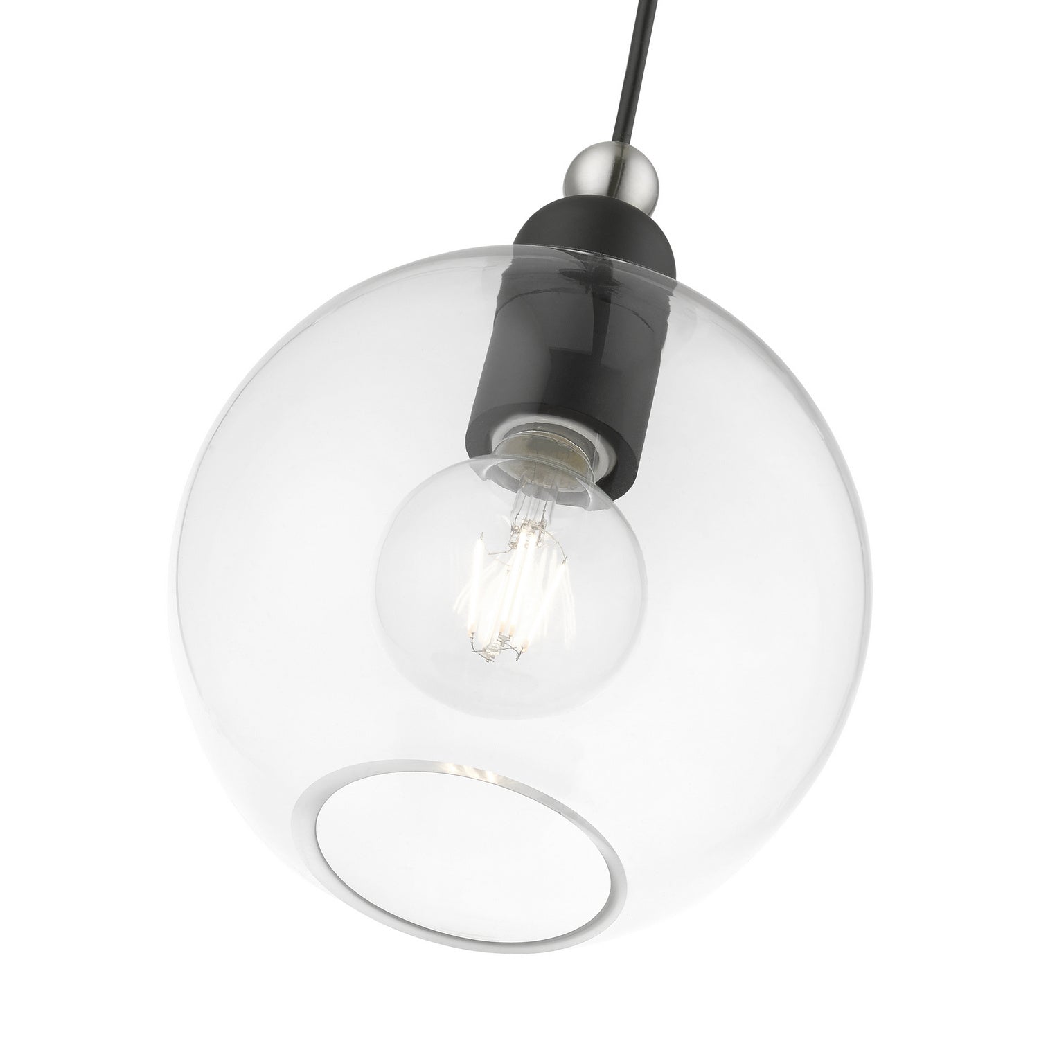 Livex Lighting - 48972-04 - One Light Pendant - Downtown - Black w/Brushed Nickel