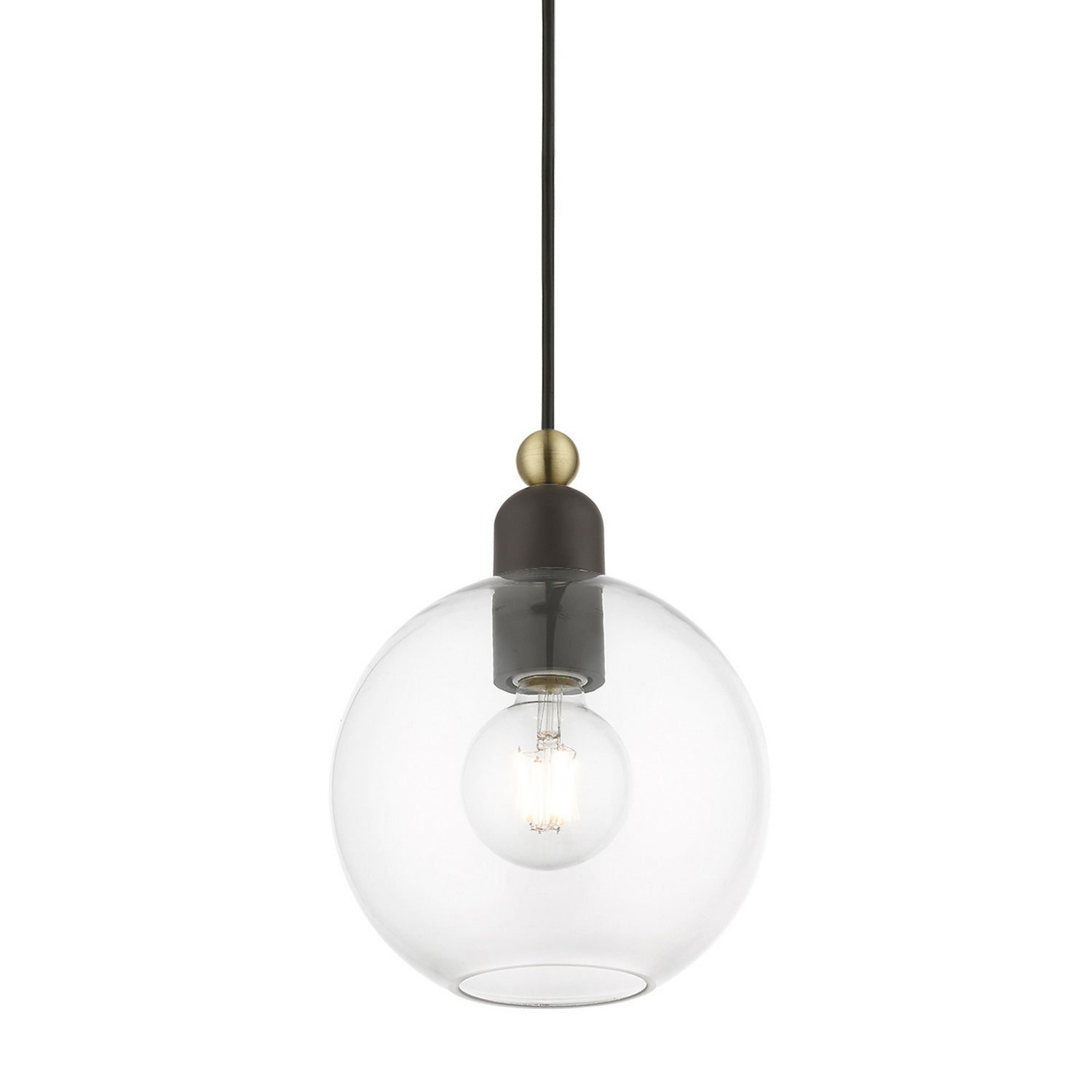Livex Lighting - 48972-07 - One Light Pendant - Downtown - Bronze w/Antique Brass