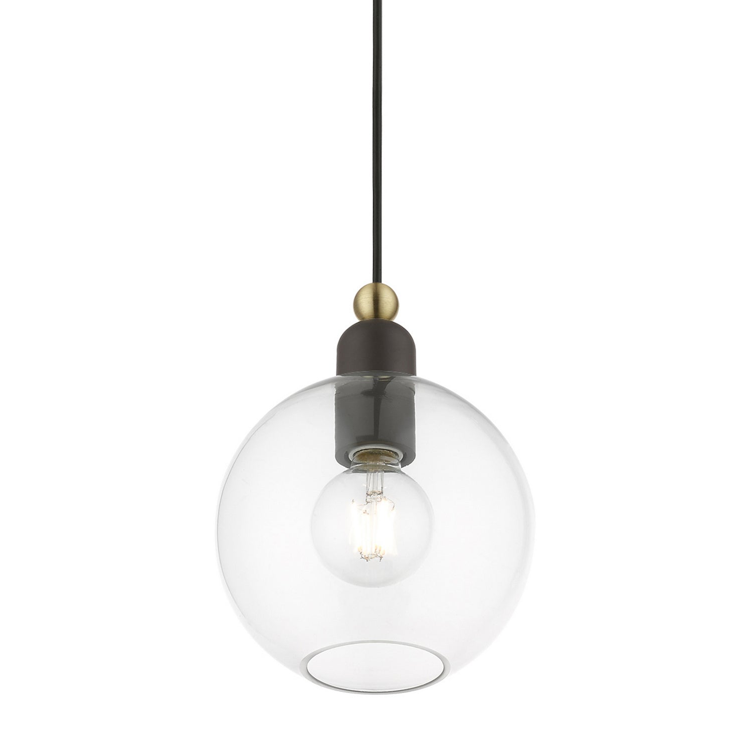 Livex Lighting - 48972-07 - One Light Pendant - Downtown - Bronze w/Antique Brass
