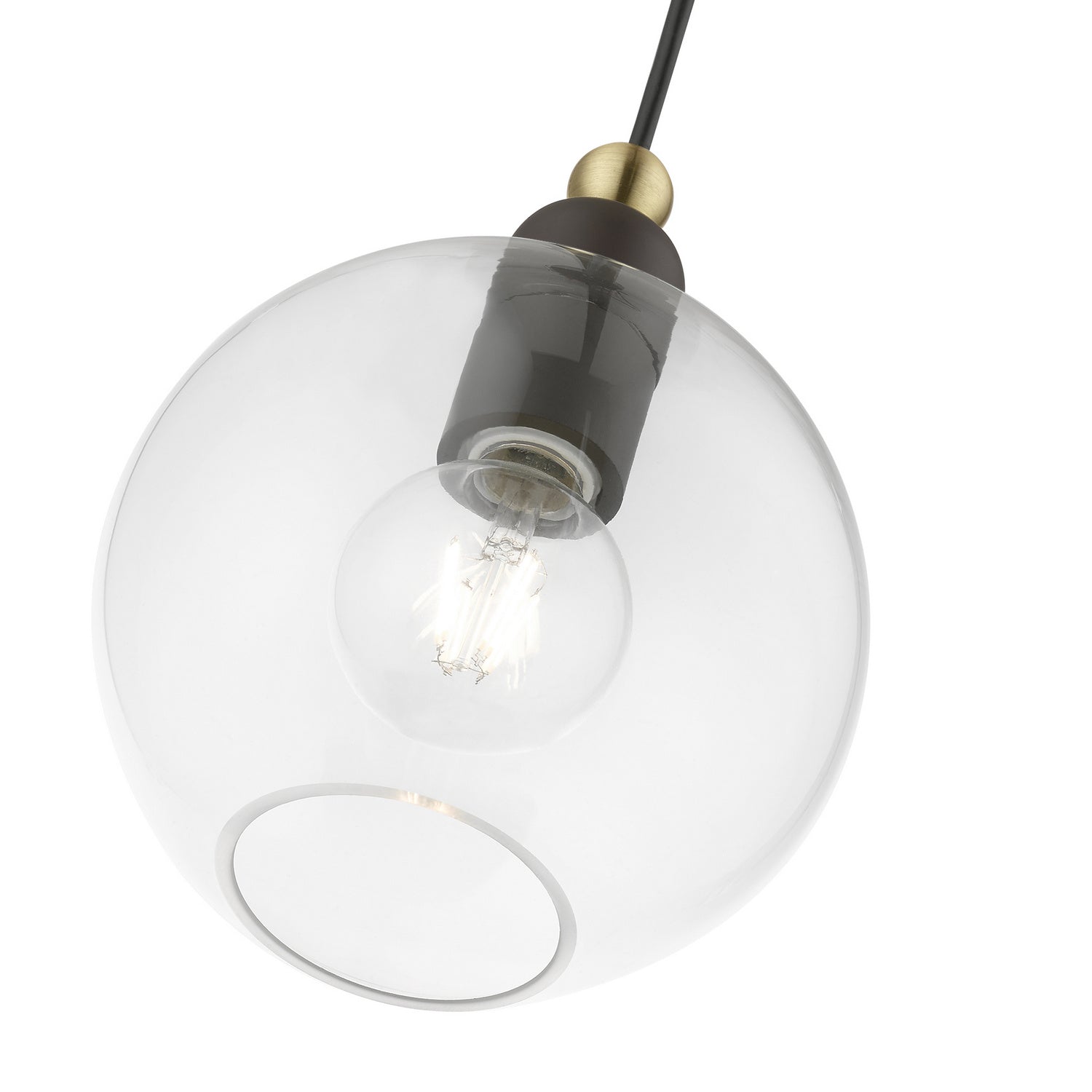 Livex Lighting - 48972-07 - One Light Pendant - Downtown - Bronze w/Antique Brass