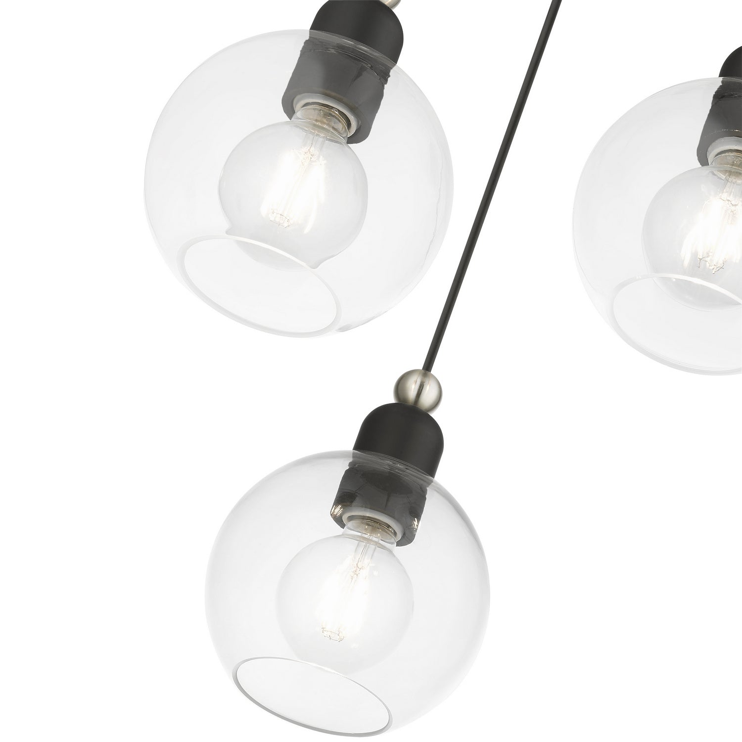 Livex Lighting - 48973-04 - Three Light Pendant - Downtown - Black w/Brushed Nickel