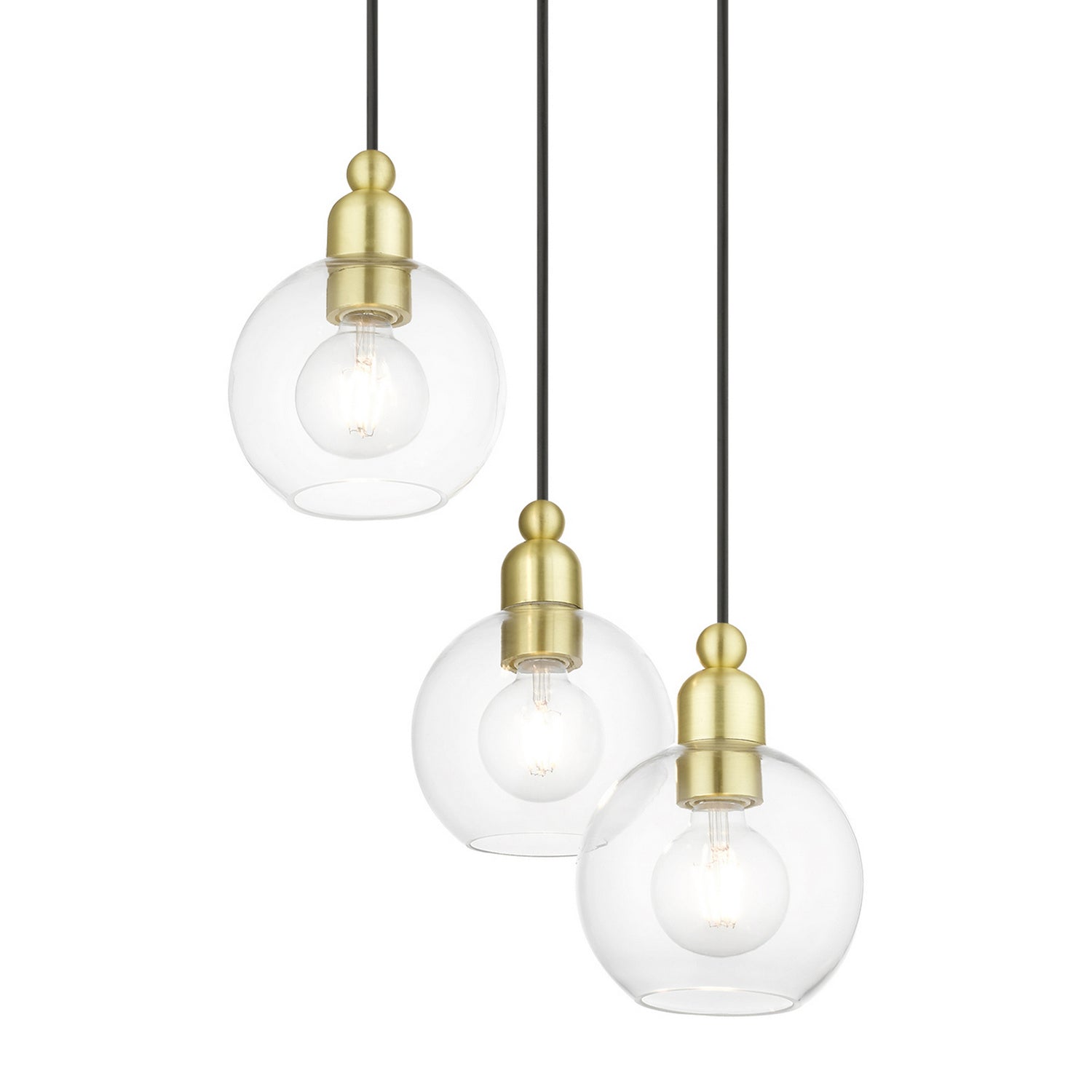 Livex Lighting - 48973-12 - Three Light Pendant - Downtown - Satin Brass