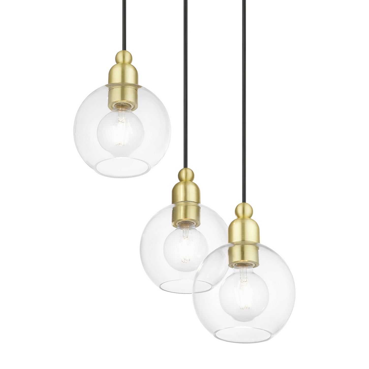 Livex Lighting - 48973-12 - Three Light Pendant - Downtown - Satin Brass