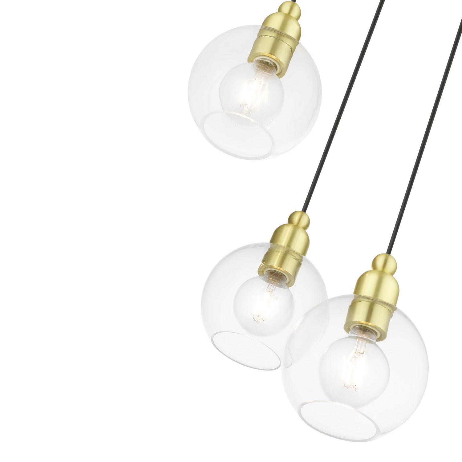 Livex Lighting - 48973-12 - Three Light Pendant - Downtown - Satin Brass