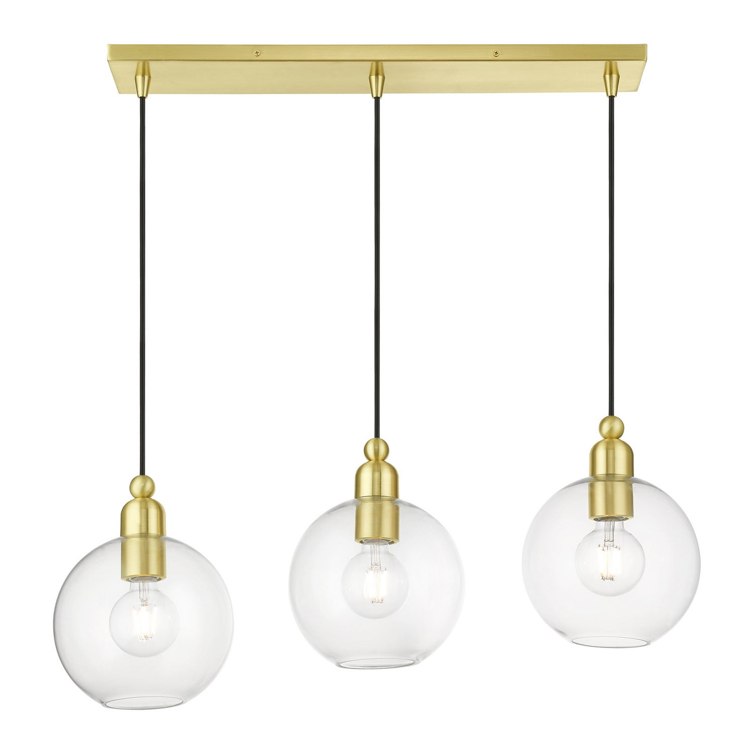 Livex Lighting - 48974-12 - Three Light Linear Chandelier - Downtown - Satin Brass