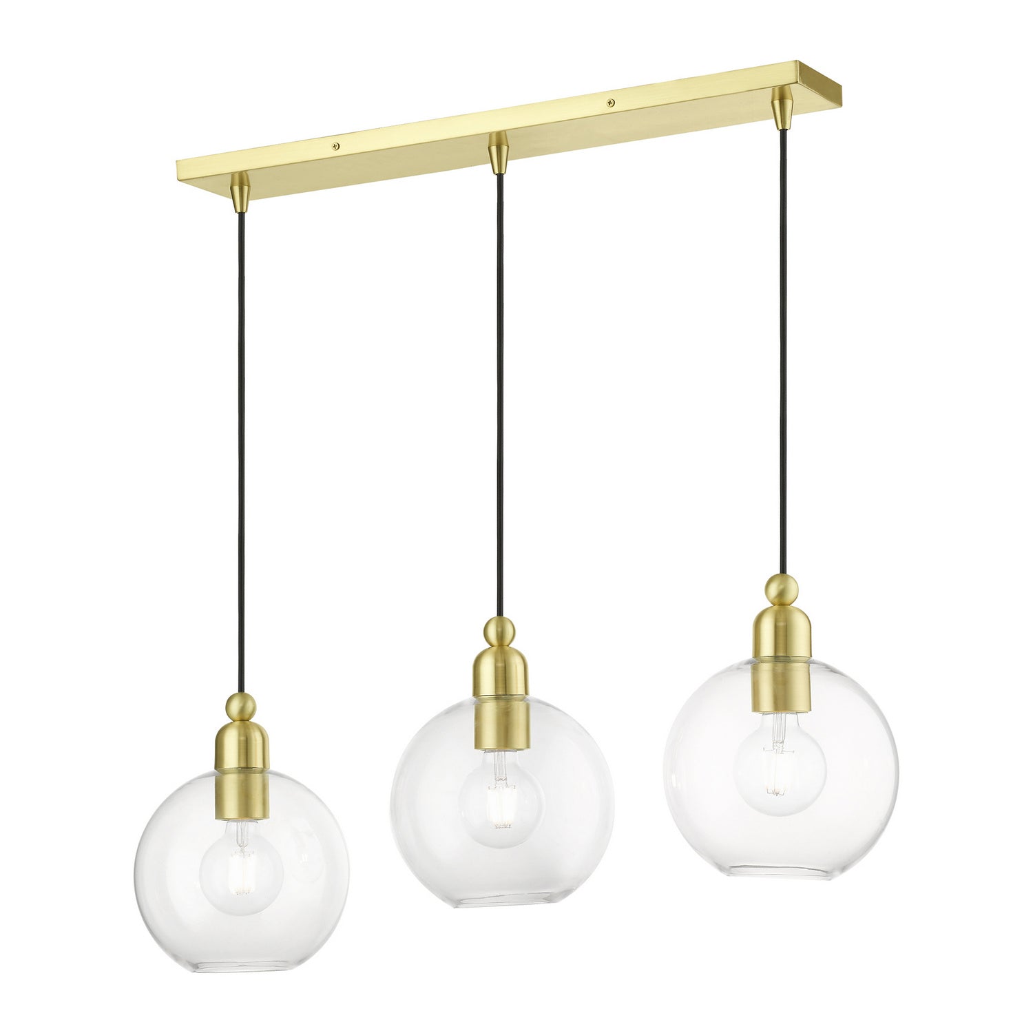 Livex Lighting - 48974-12 - Three Light Linear Chandelier - Downtown - Satin Brass